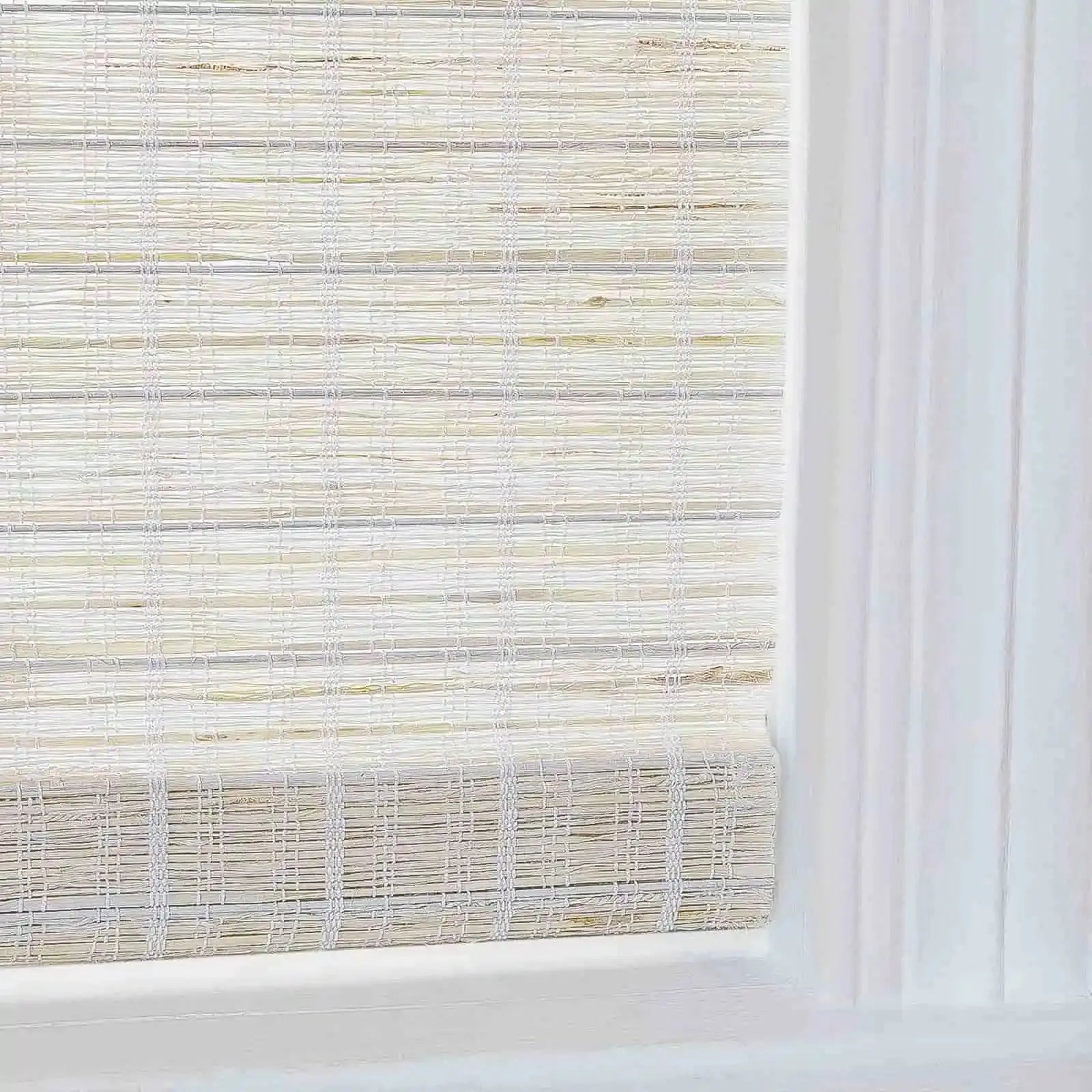 Rae Natural Ramie Flax Woven Wood Shades - Series C