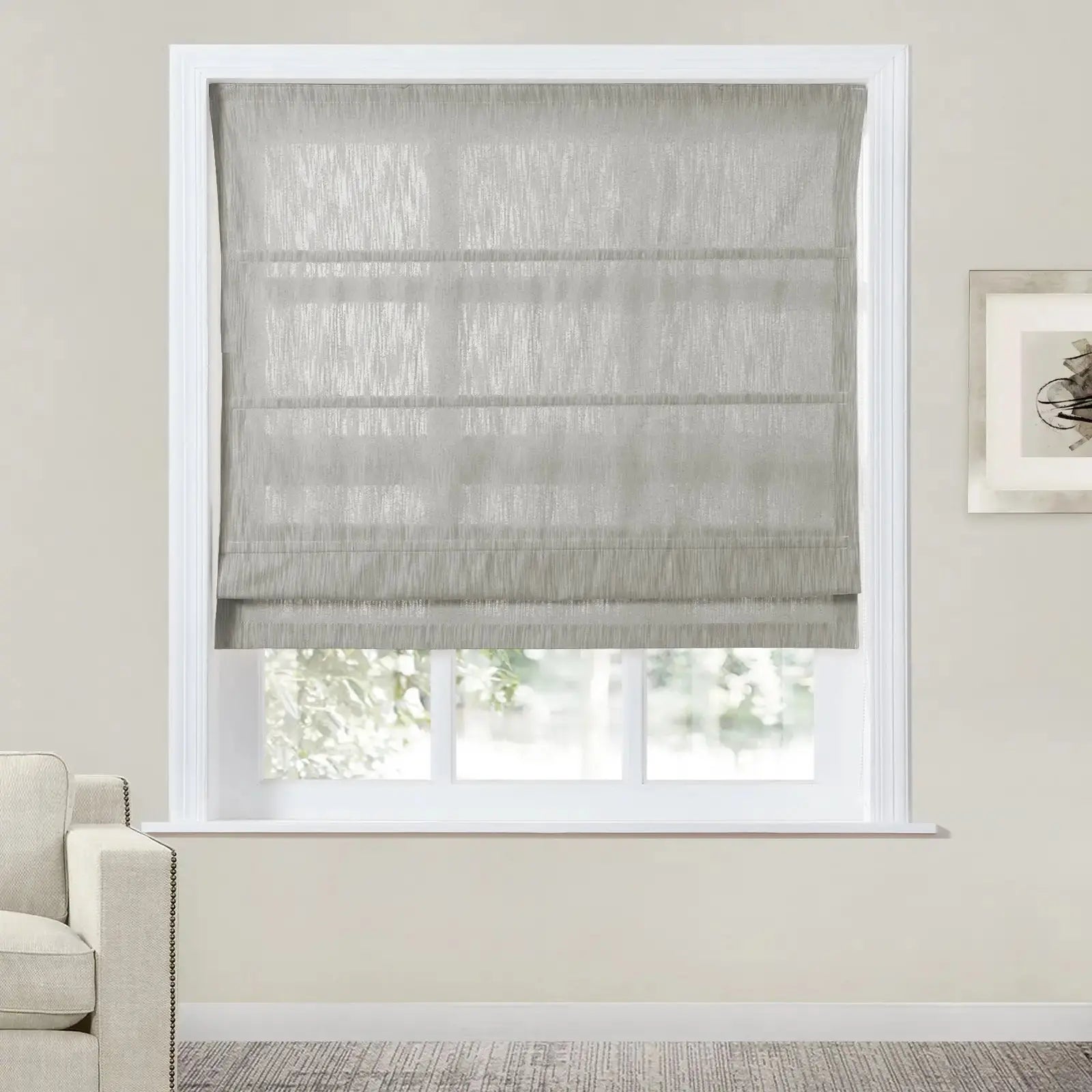 Cloe Cotton Blend Roman Shade Cord Lift SLIDINGCURTAIN