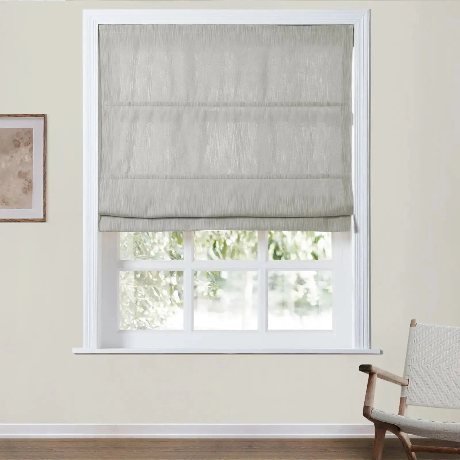 Cloe Cotton Blend Cordless Roman Shade SLIDINGCURTAIN