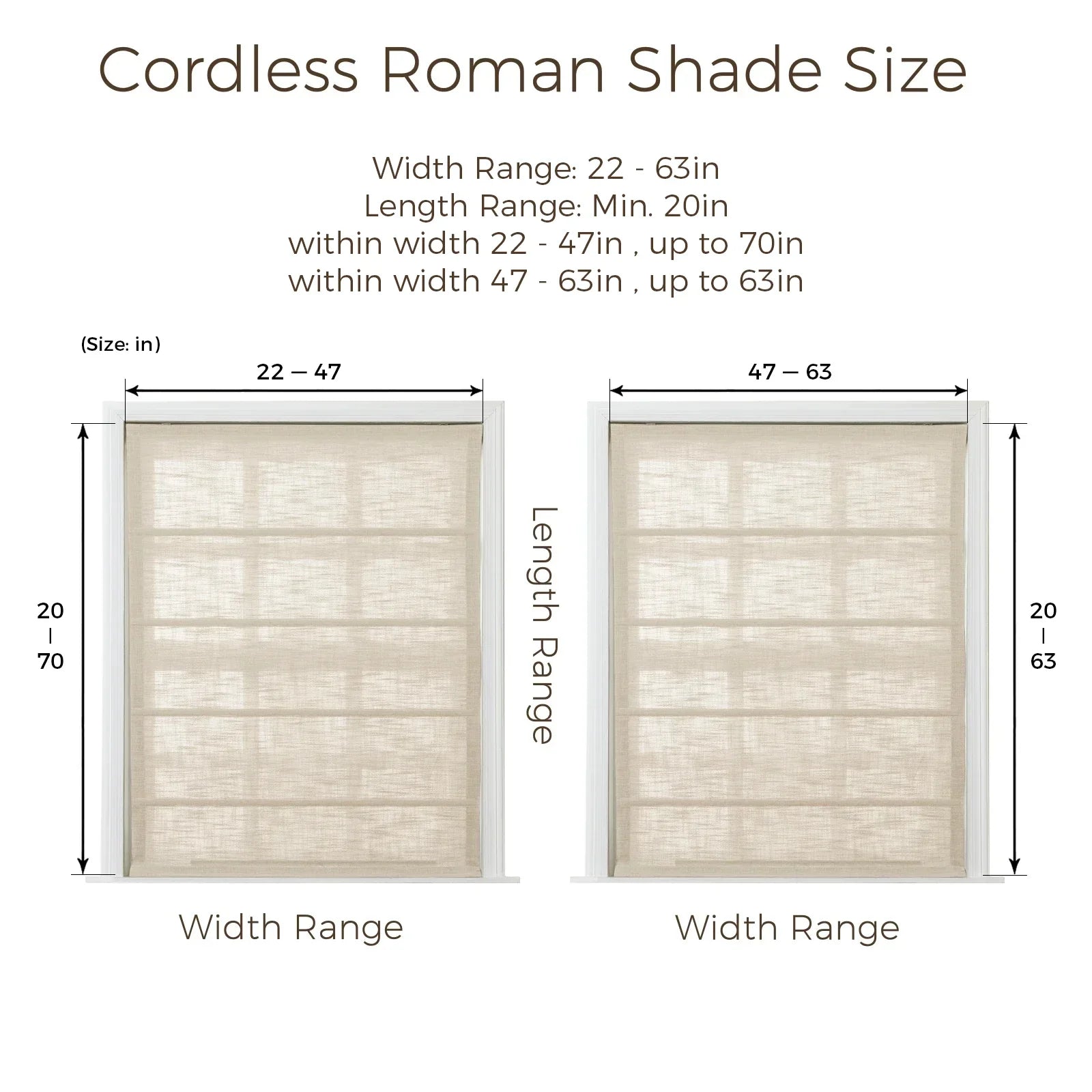 Cloe Cotton Blend Cordless Roman Shade Plus Size