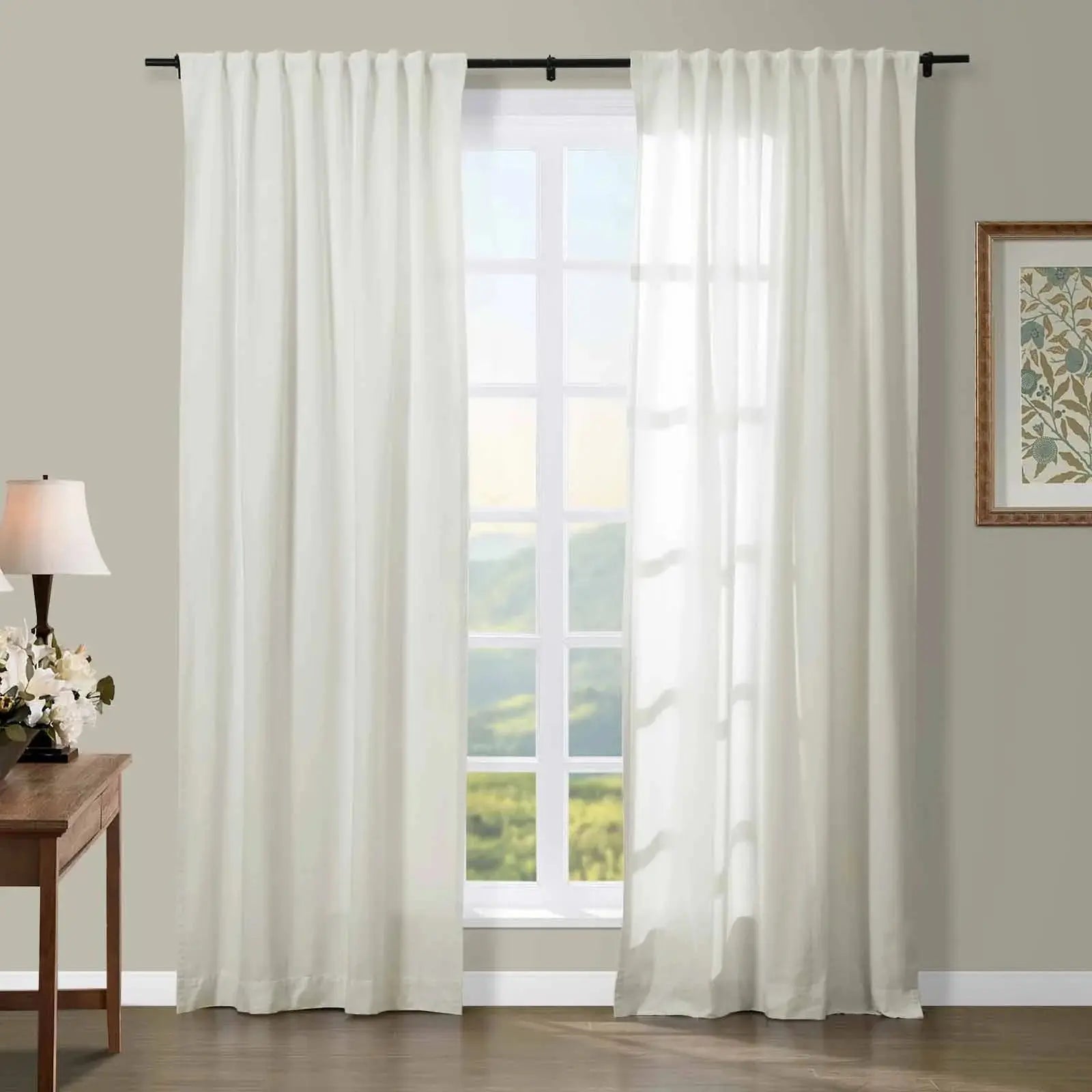 Broad 100% Cotton Plain Weave Curtain Soft Top SLIDINGCURTAIN