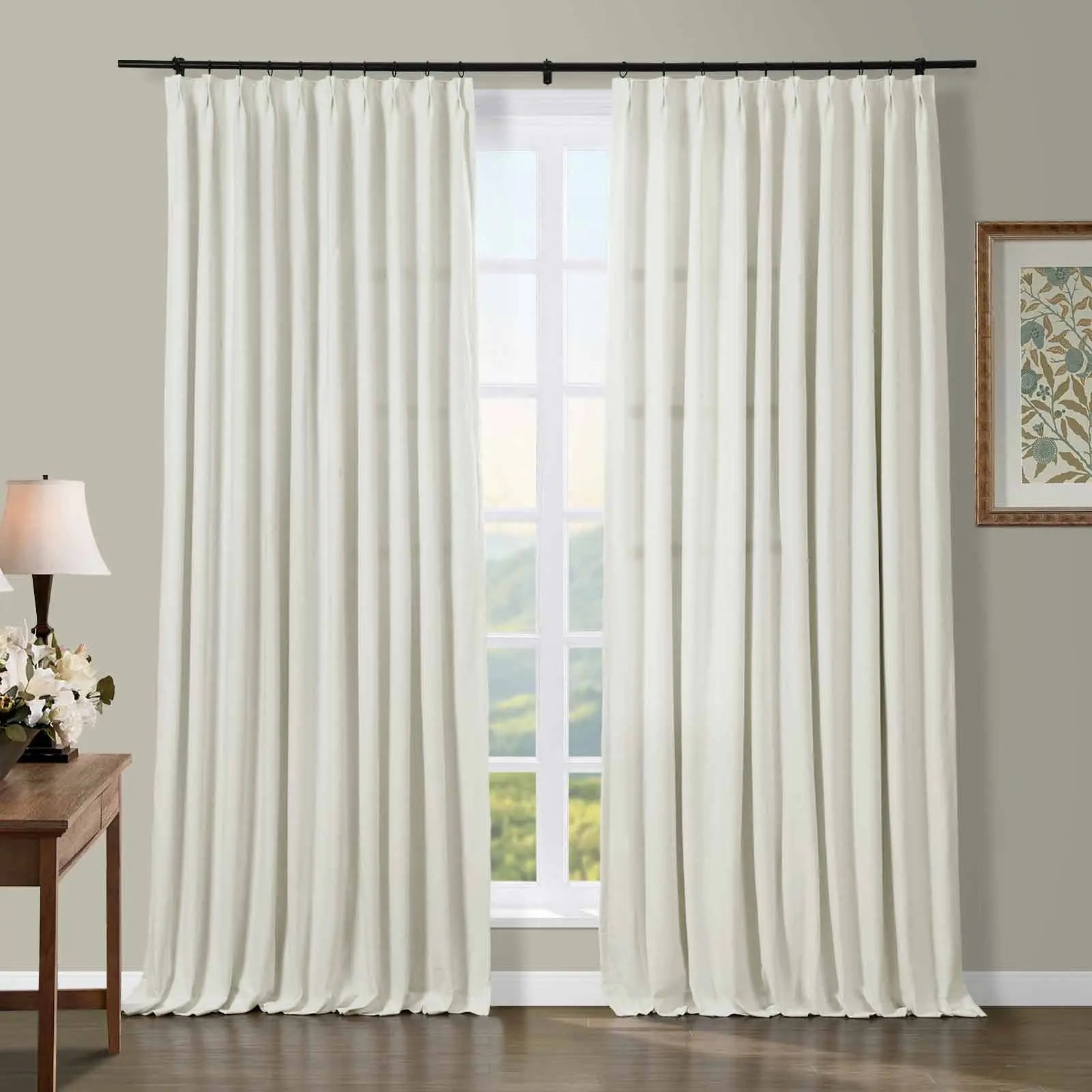 Broad 100% Cotton Plain Weave Curtain Pleated