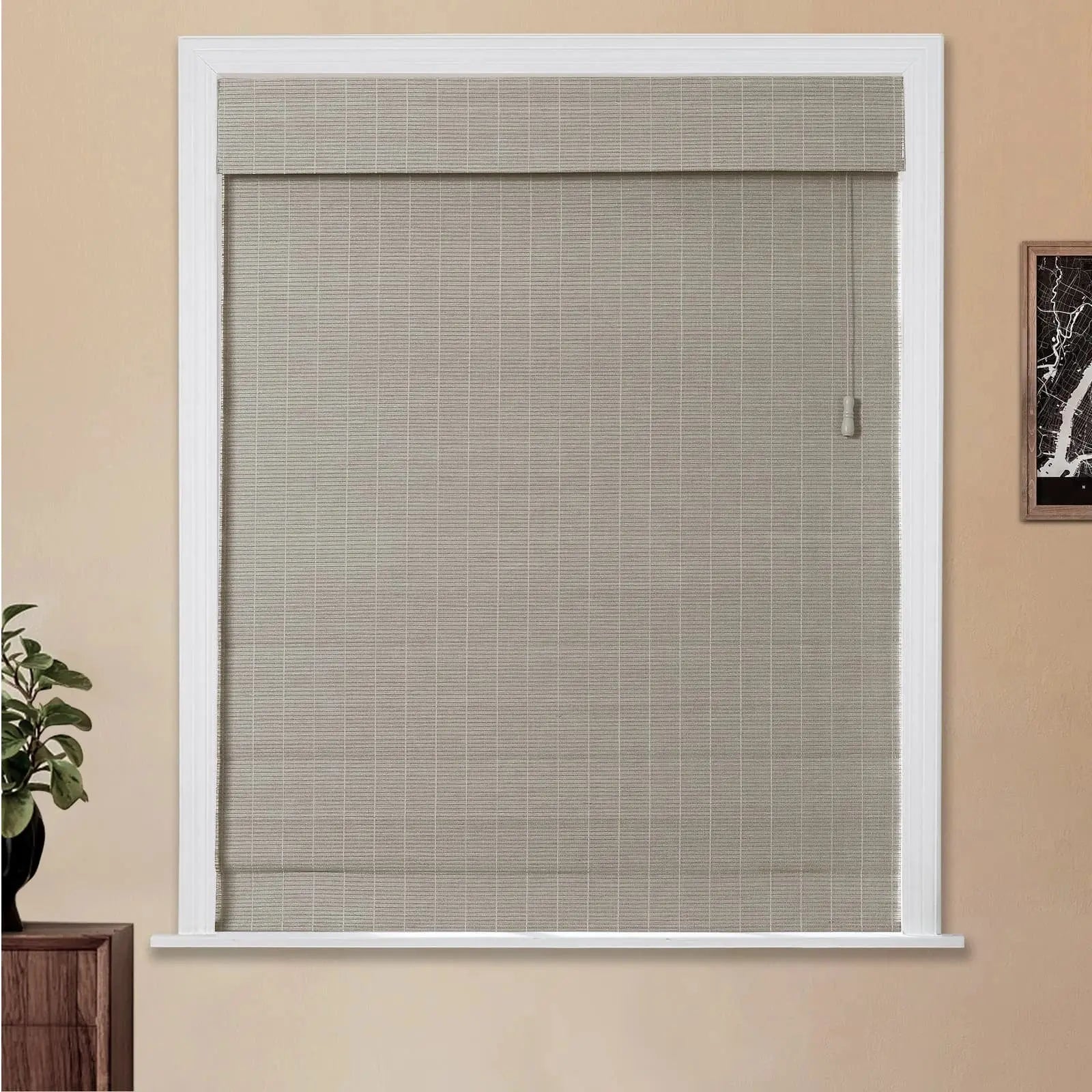 Natural Flax Bamboo Woven Shade - Stone