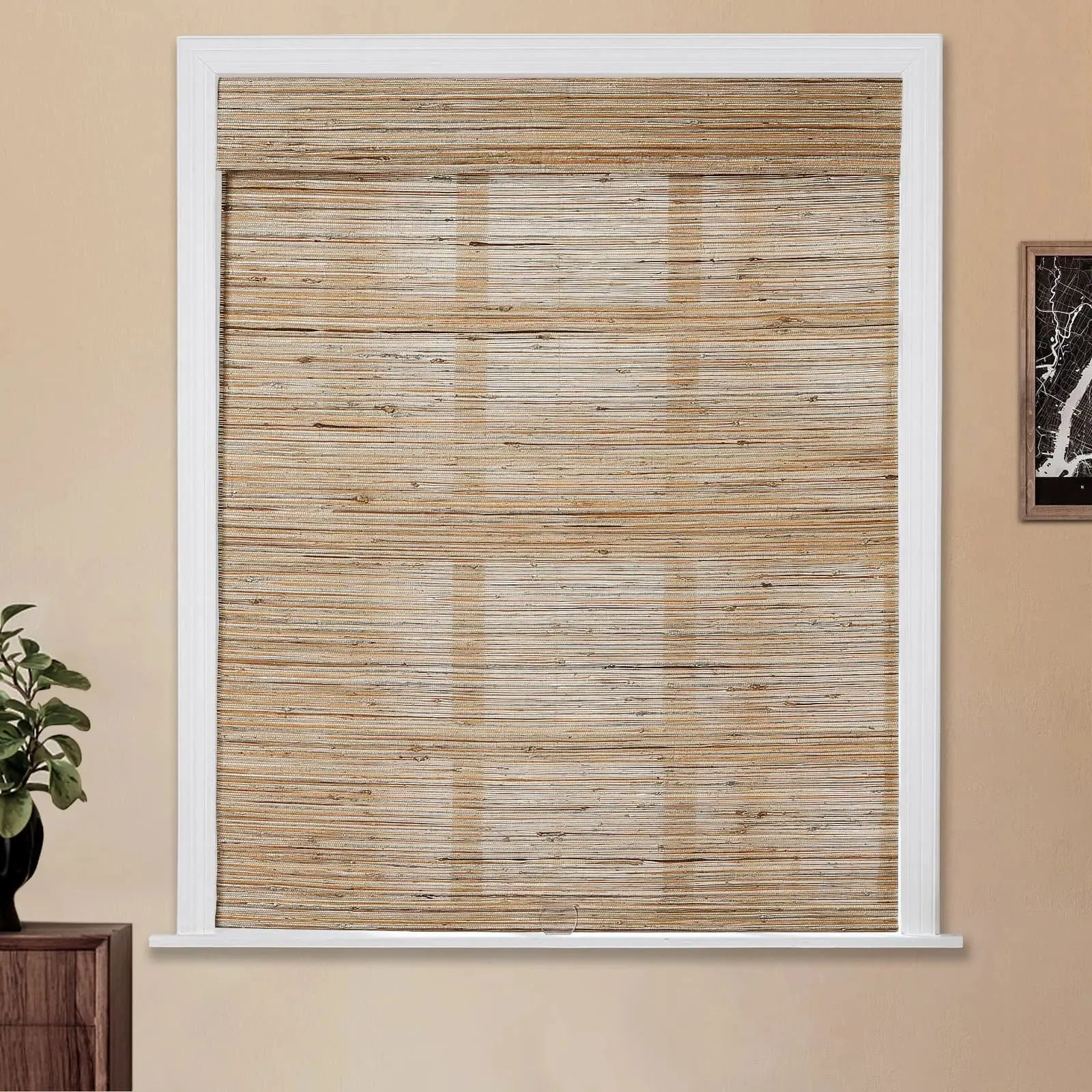 Natural Ramie Bamboo Woven Shade - Honeynut