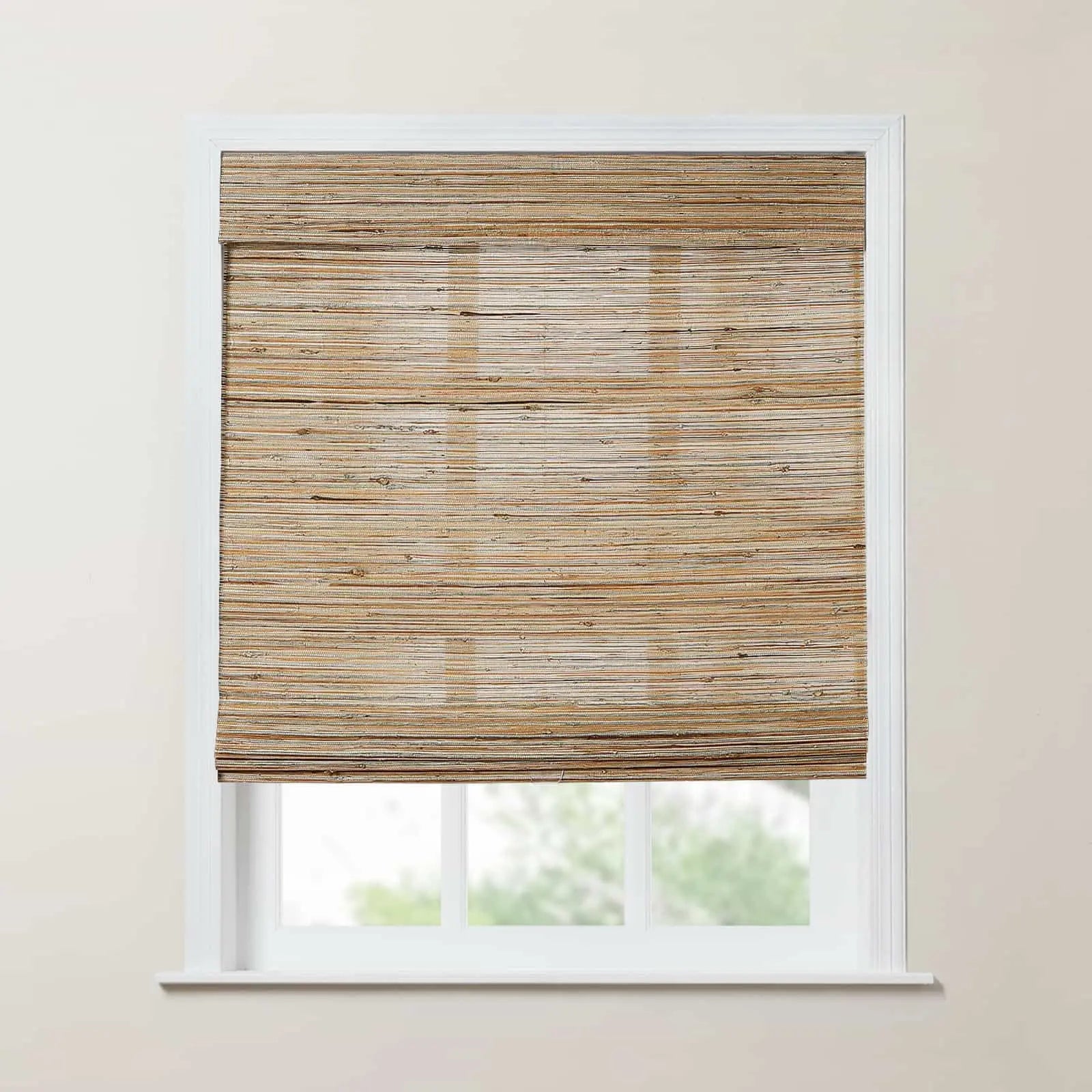 Rae Natural Ramie Jute Woven Wood Shades - Series M -SLIDINGCURTAIN CURTAINS