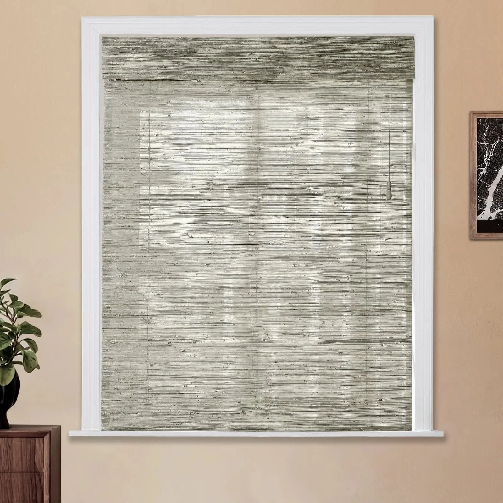 Natural Ramie Bamboo Woven Shade - Sea Glass