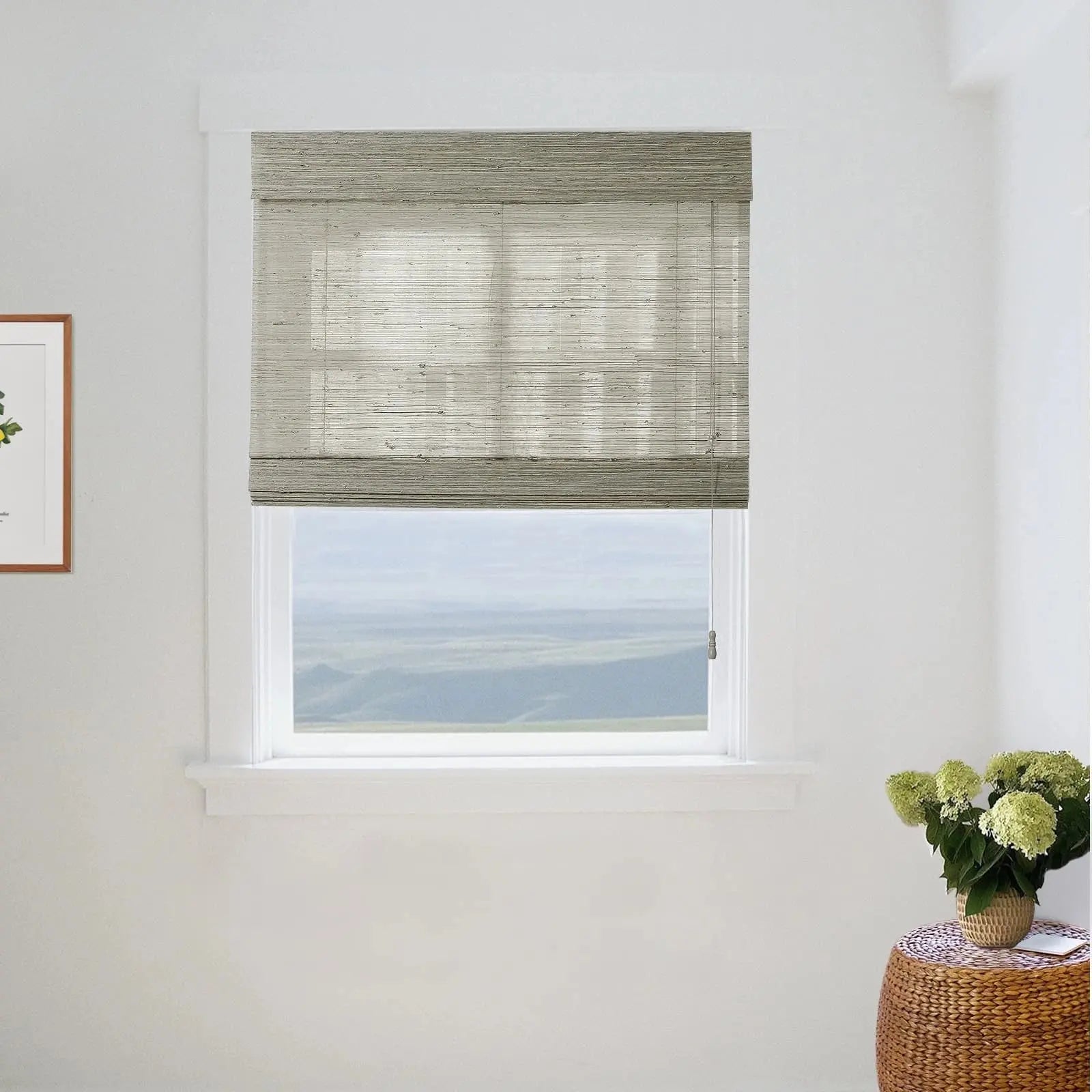 Natural Ramie Bamboo Woven Shade - Sea Glass