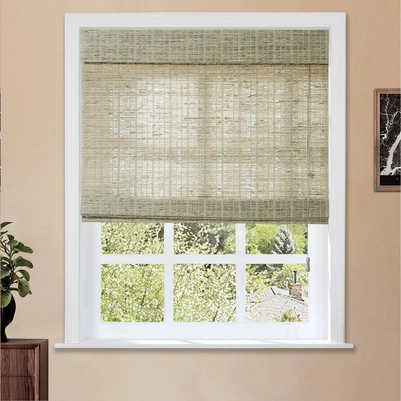 Natural Jute Bamboo Woven Shade - Straw SLIDINGCURTAIN CURTAINS