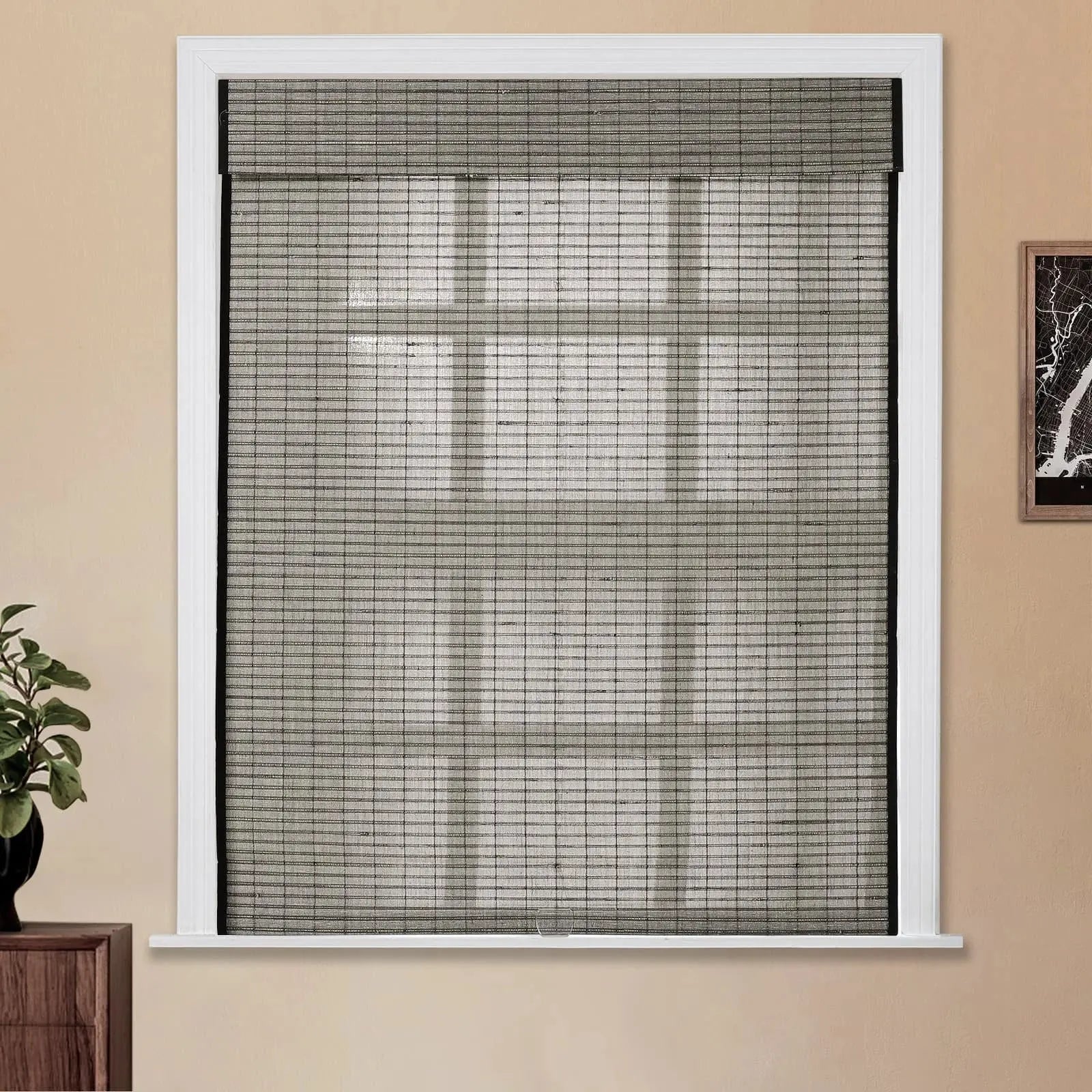 Natural Flax Bamboo Woven Shade - Pebble