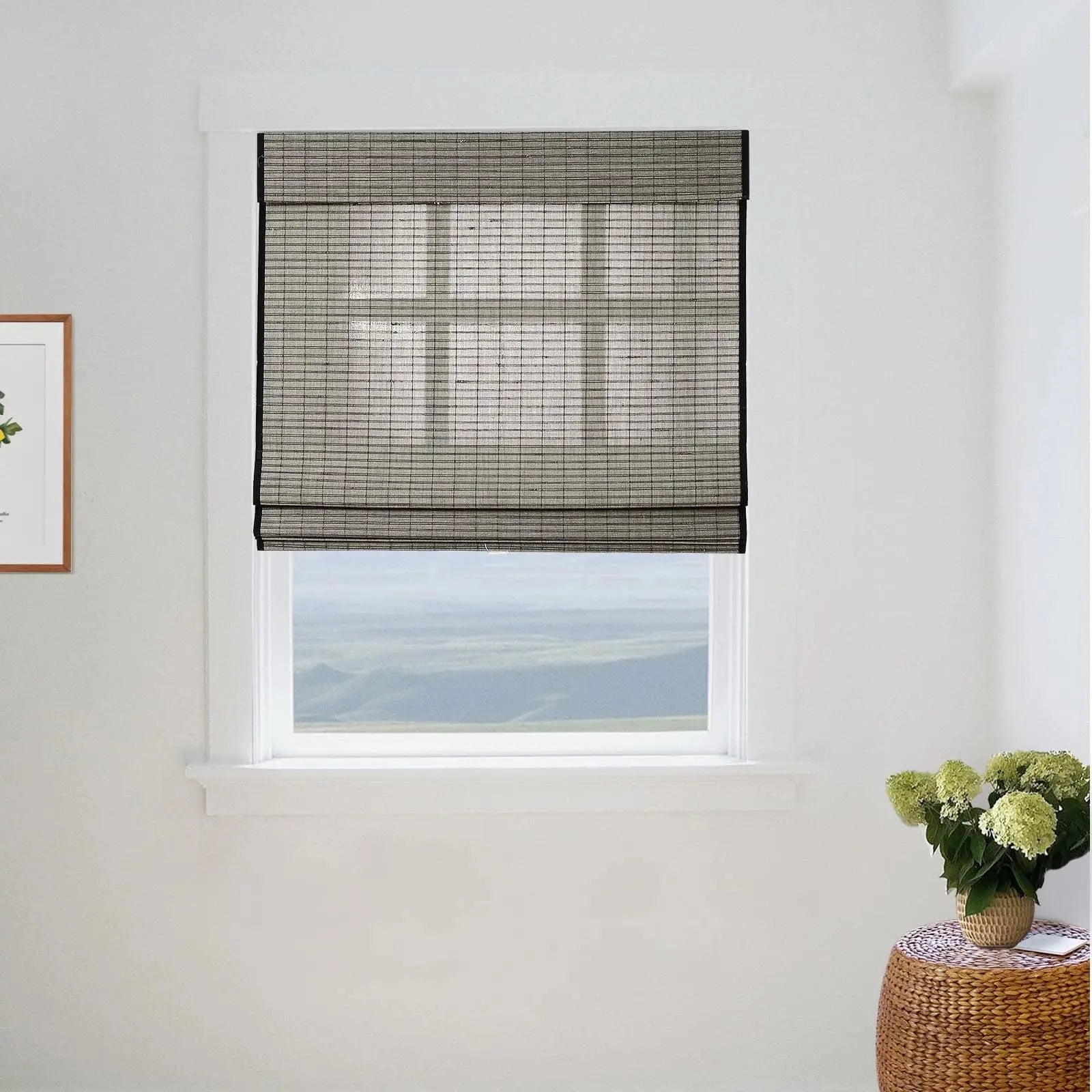 Natural Flax Bamboo Woven Shade - Pebble