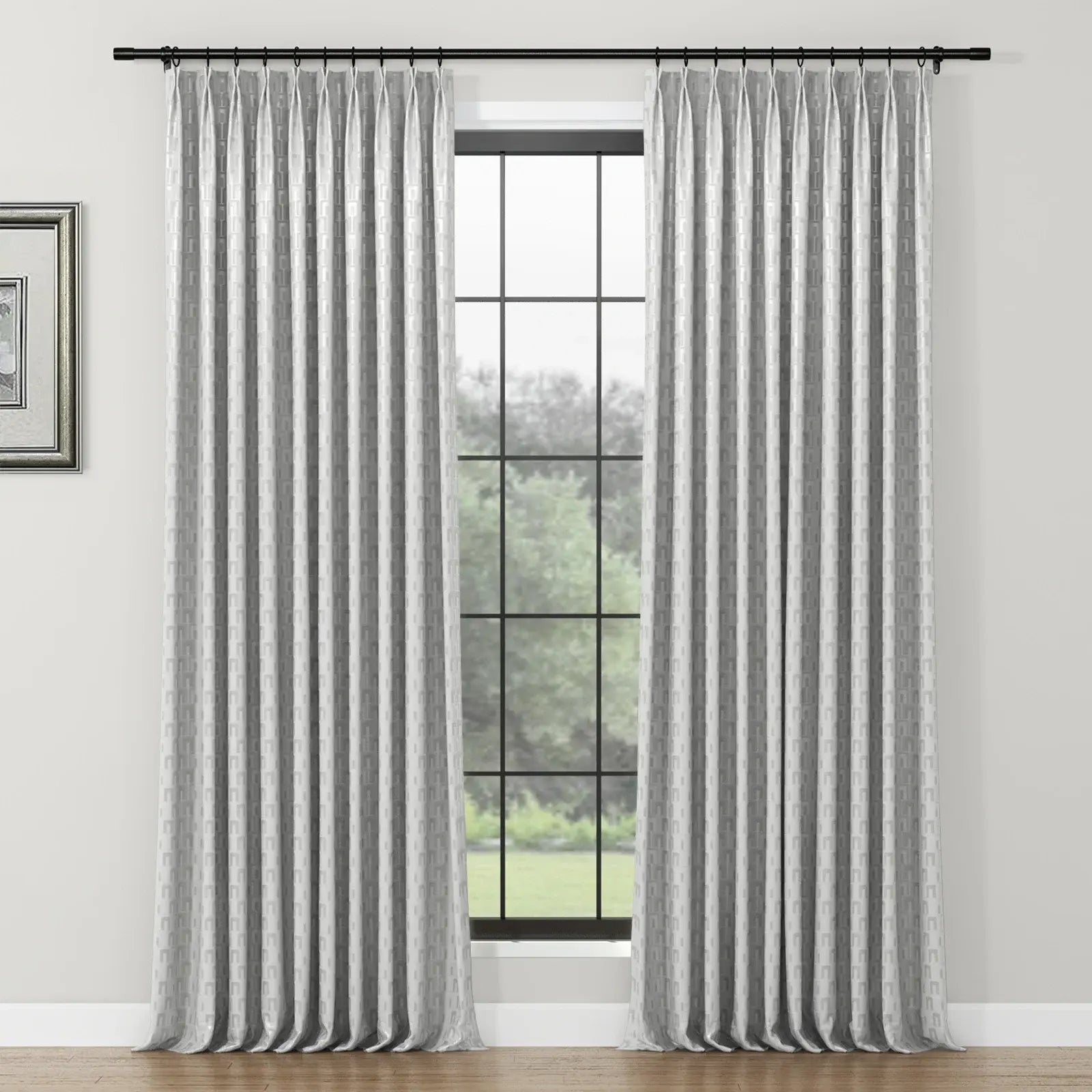 Lydia Arch Jacquard Curtain Pleated