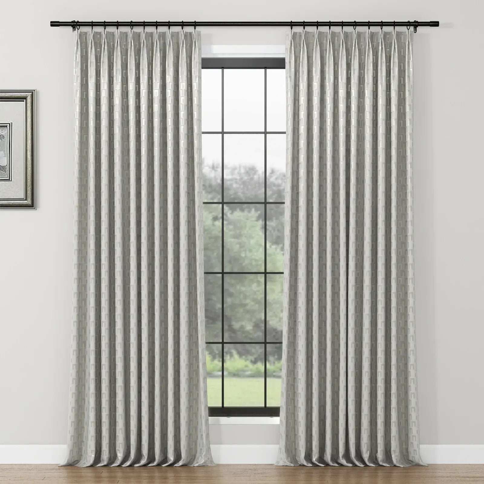 Lydia Arch Jacquard Curtain Pleated SLIDINGCURTAIN