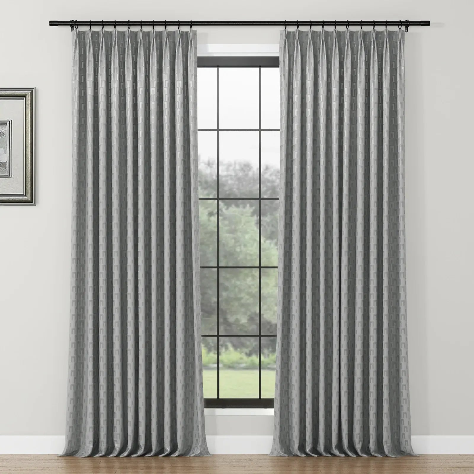 Lydia Arch Jacquard Curtain Pleated SLIDINGCURTAIN