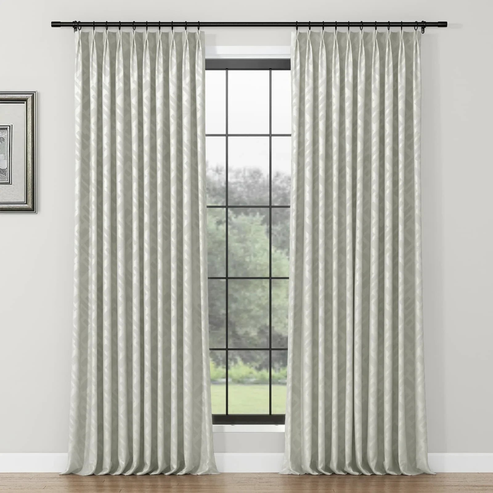 Lydia Rhombus Jacquard Curtain Pleated SLIDINGCURTAIN