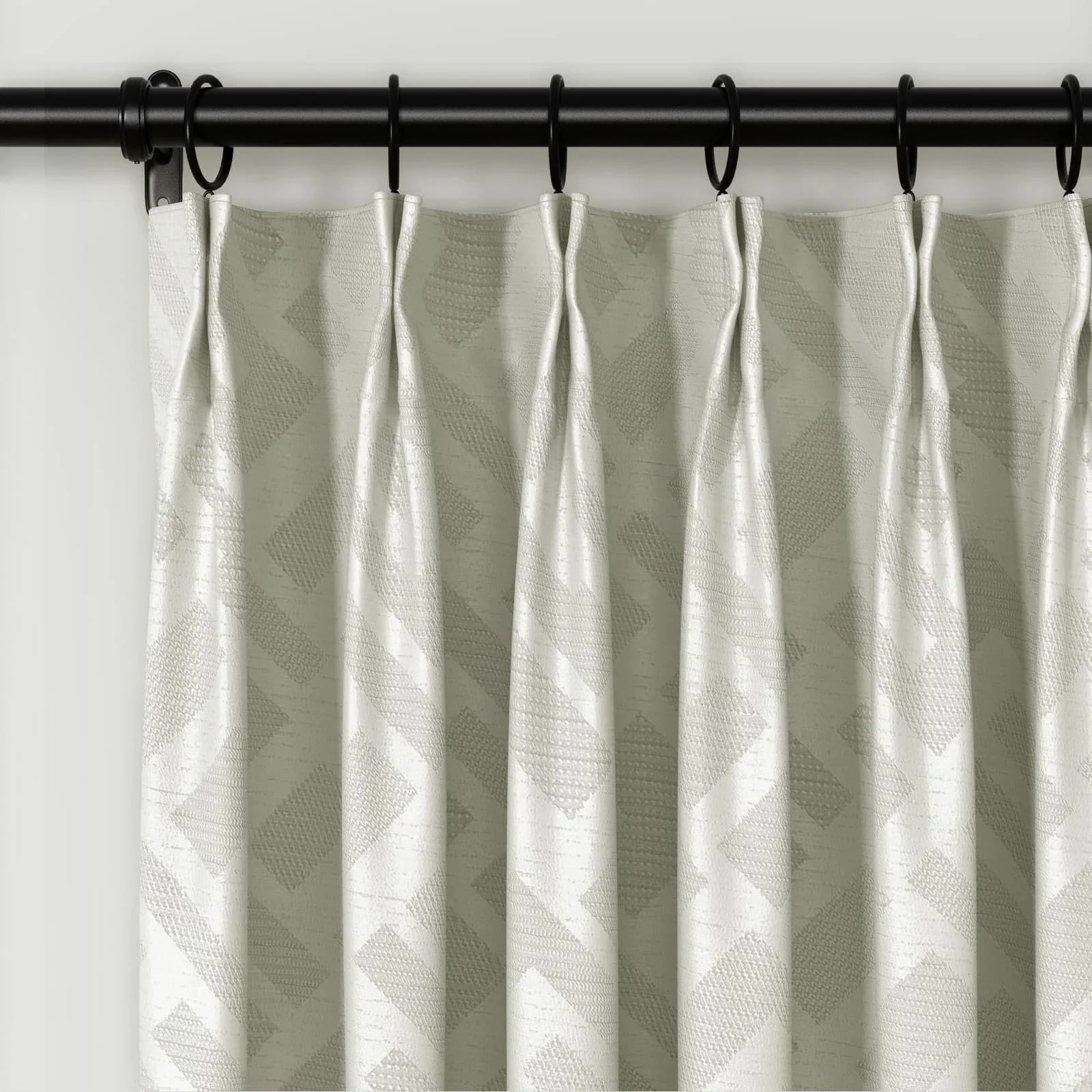 Lydia Rhombus Jacquard Curtain Pleated