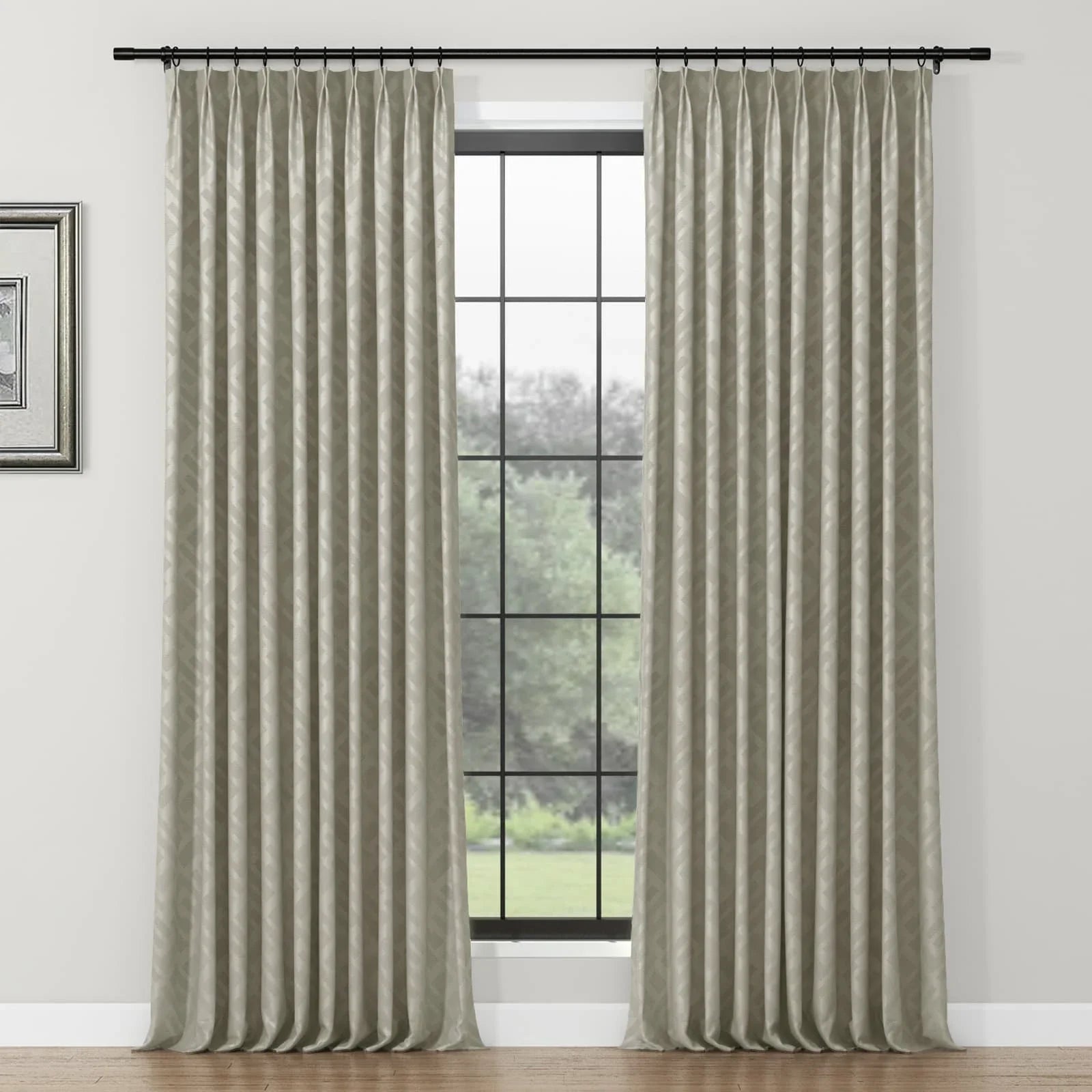 Lydia Rhombus Jacquard Curtain Pleated SLIDINGCURTAIN