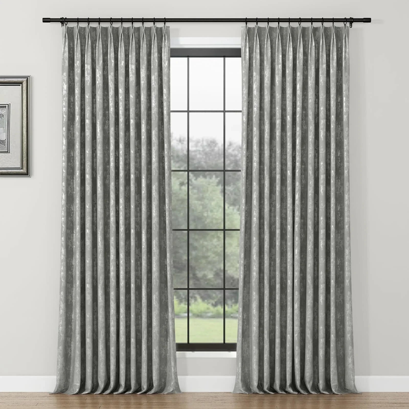 Lydia Wetland Jacquard Curtain Pleated SLIDINGCURTAIN