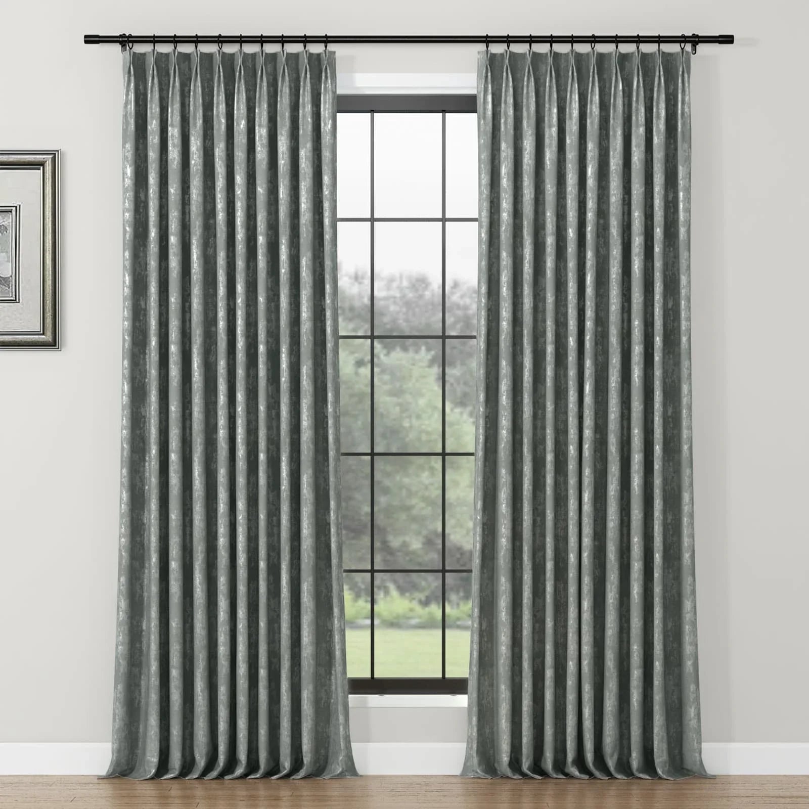 Lydia Wetland Jacquard Curtain Pleated SLIDINGCURTAIN