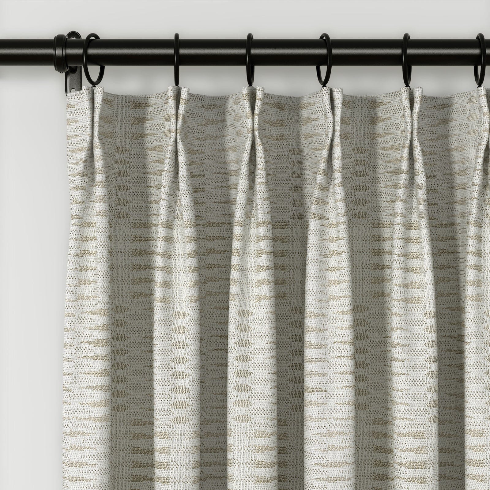 Lydia Pine Jacquard Curtain Pleated