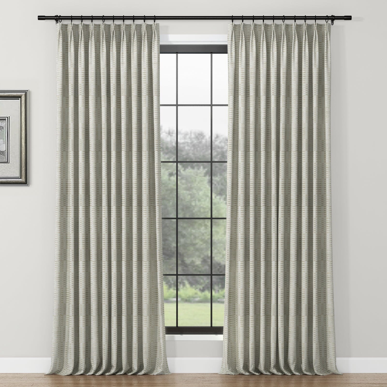 Lydia Pine Jacquard Curtain Pleated SLIDINGCURTAIN