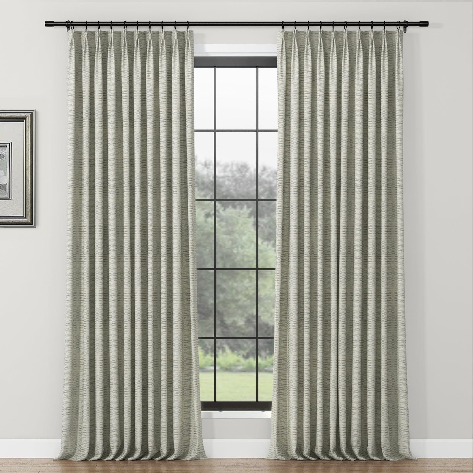 Lydia Pine Jacquard Curtain Pleated SLIDINGCURTAIN