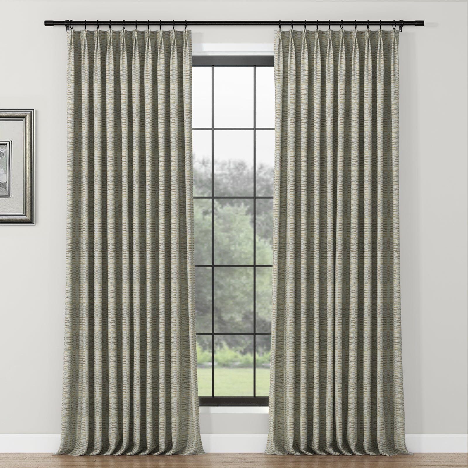 Lydia Pine Jacquard Curtain Pleated SLIDINGCURTAIN