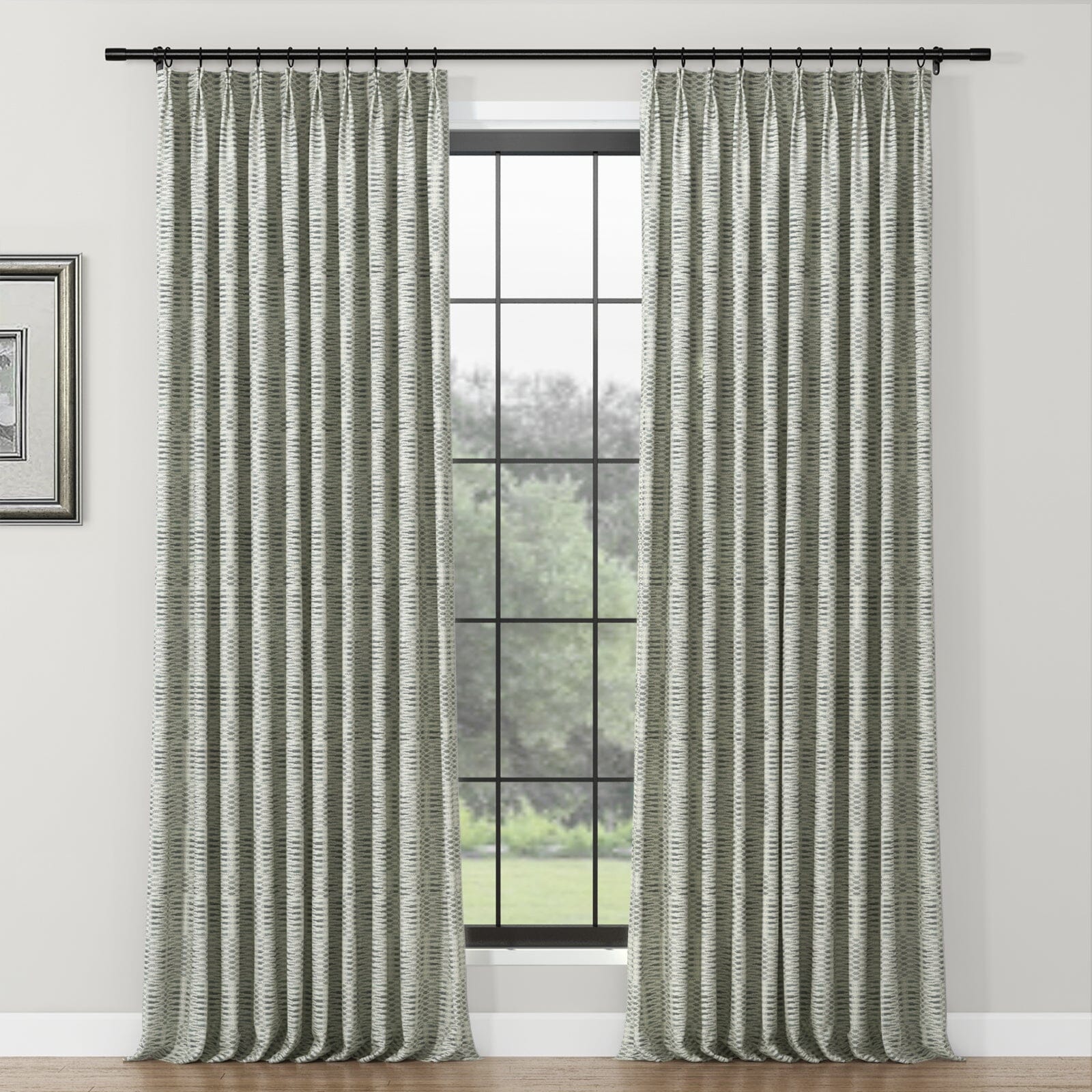 Lydia Pine Jacquard Curtain Pleated SLIDINGCURTAIN