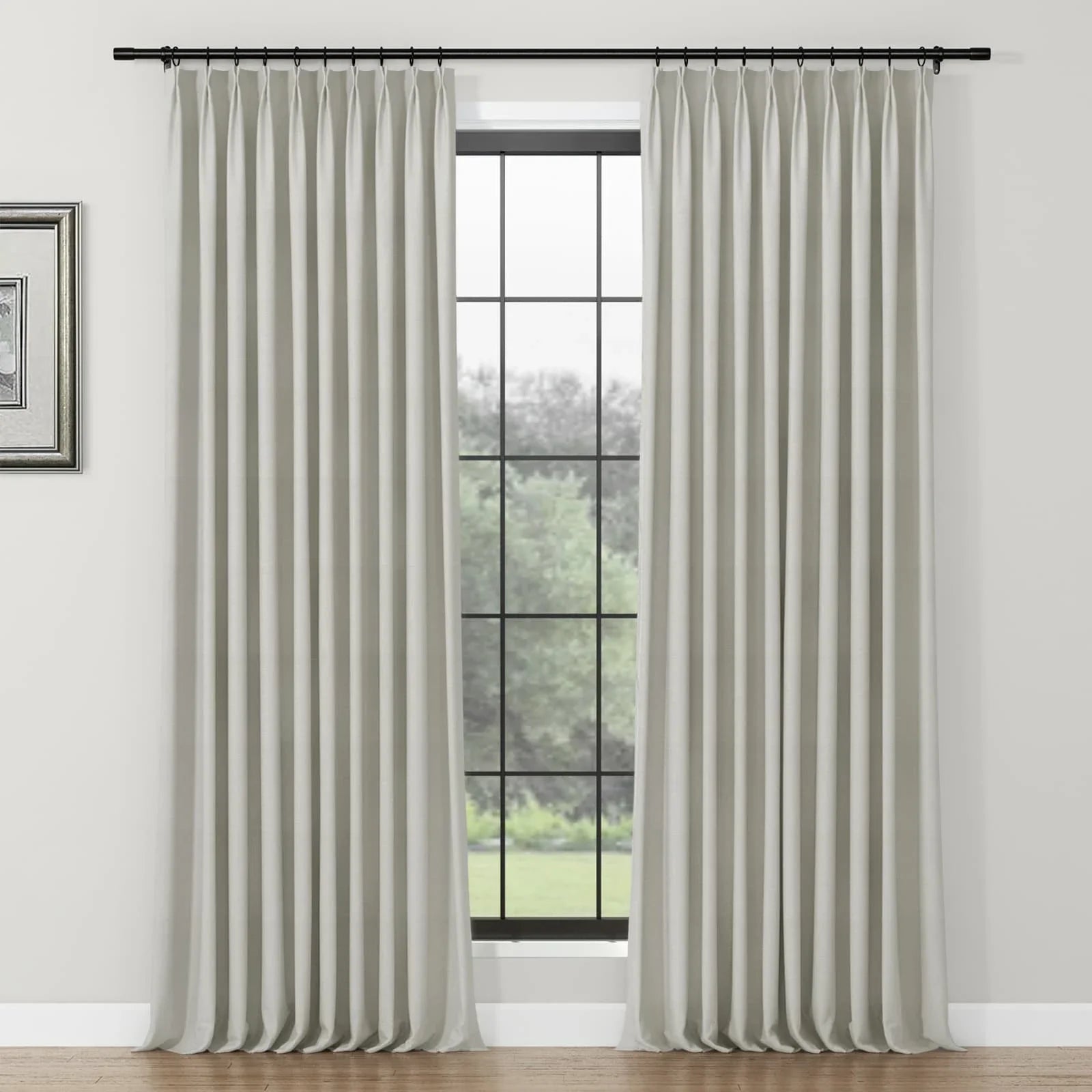 Lydia Cross Jacquard Curtain Pleated SLIDINGCURTAIN