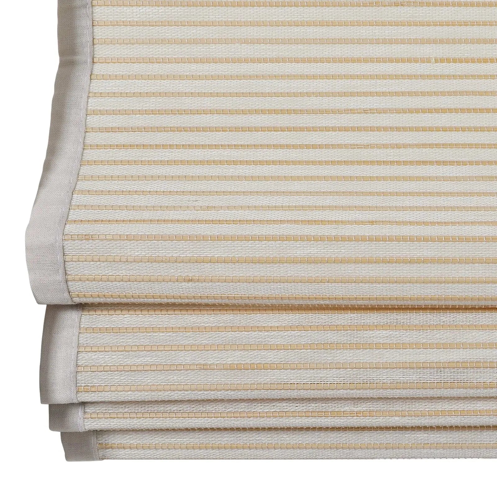 Natural Flax Bamboo Woven Shade - Khaki White