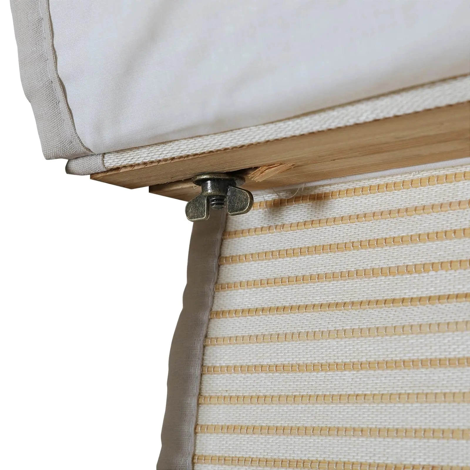 Natural Flax Bamboo Woven Shade - Khaki White