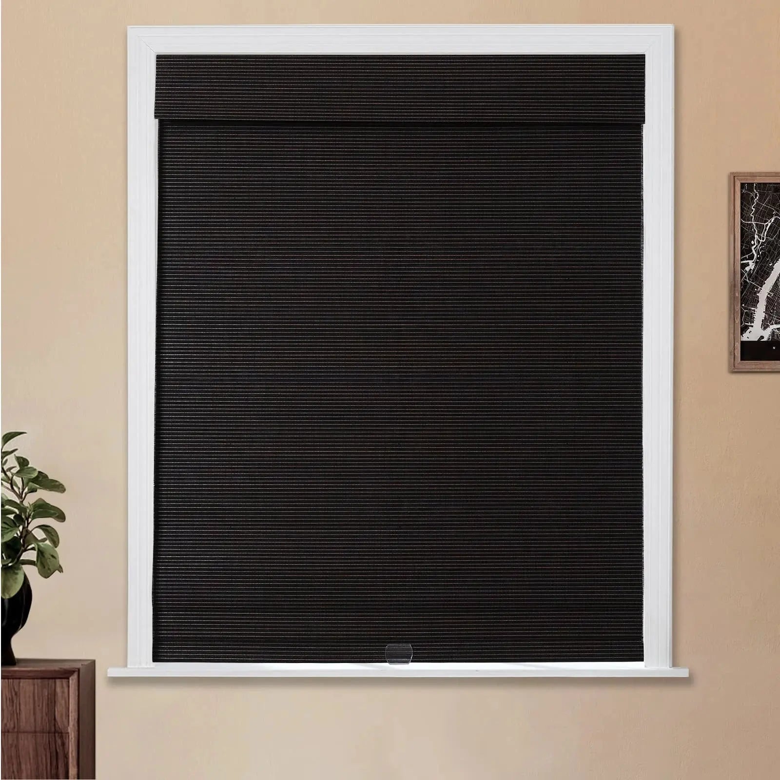 Natural Flax Bamboo Woven Shade - Chocolate