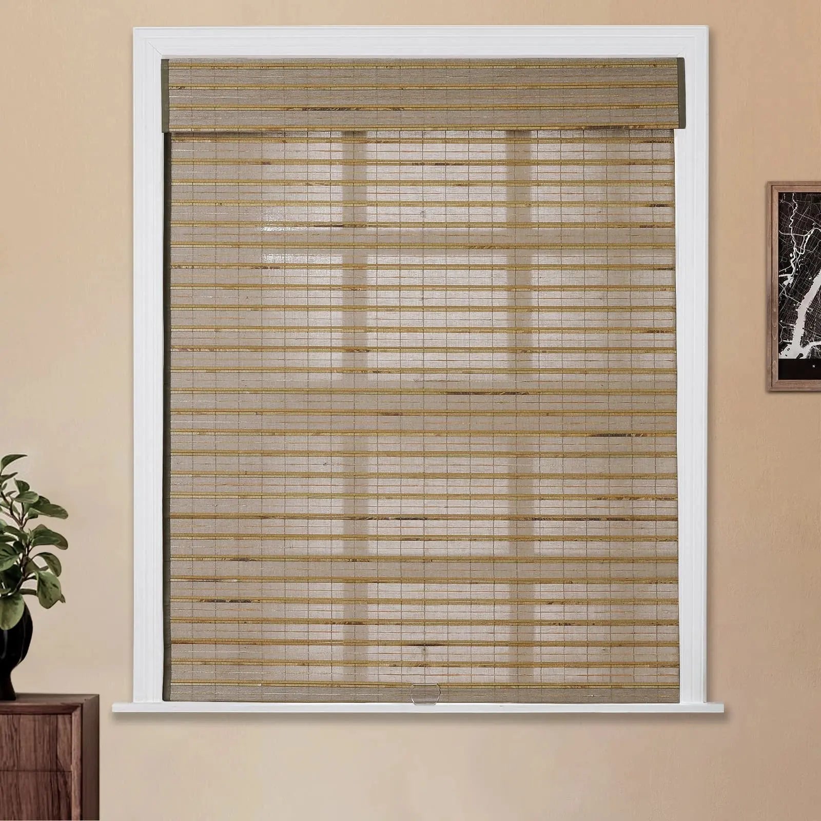 Natural Flax Bamboo Woven Shade - Rattan