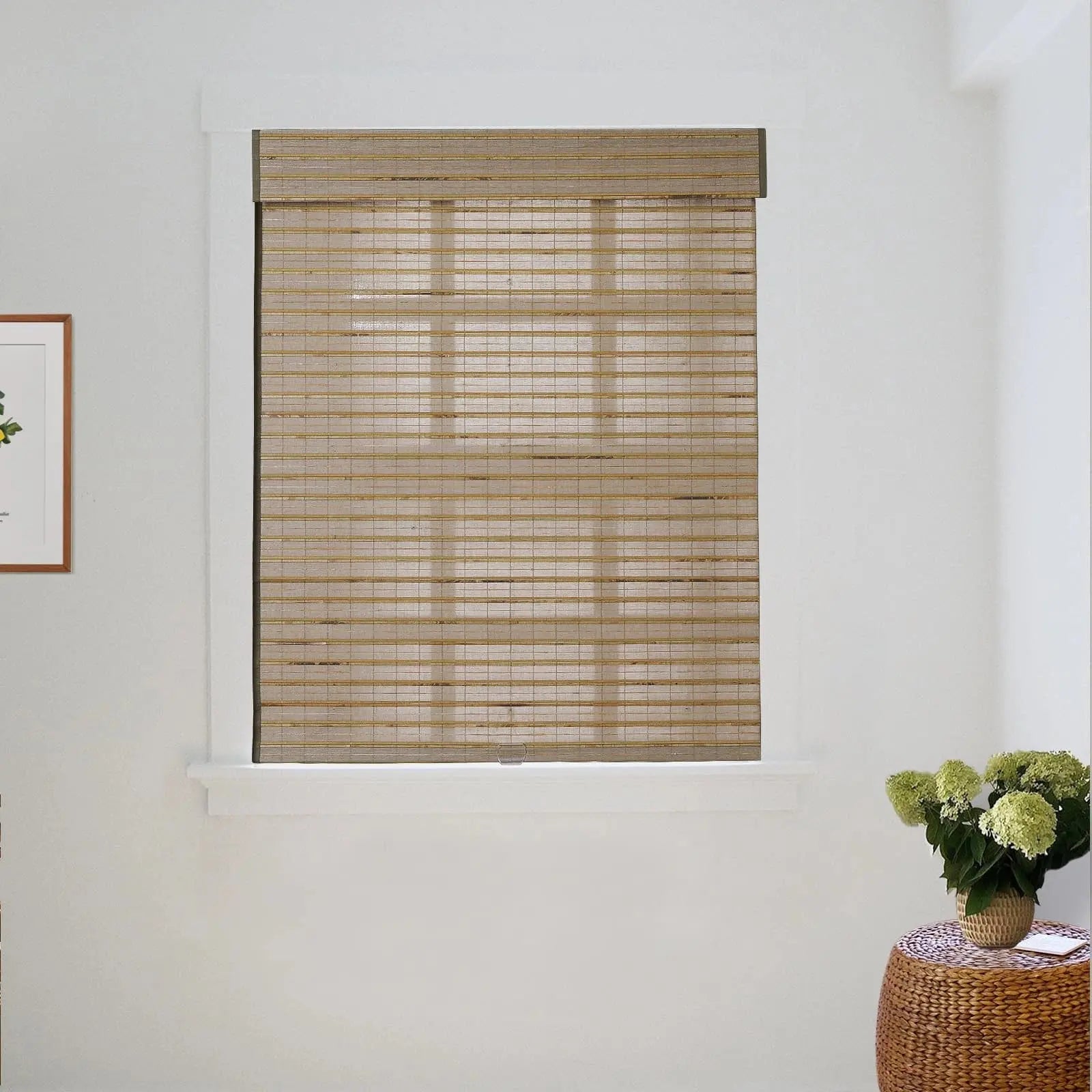 Natural Flax Bamboo Woven Shade - Rattan