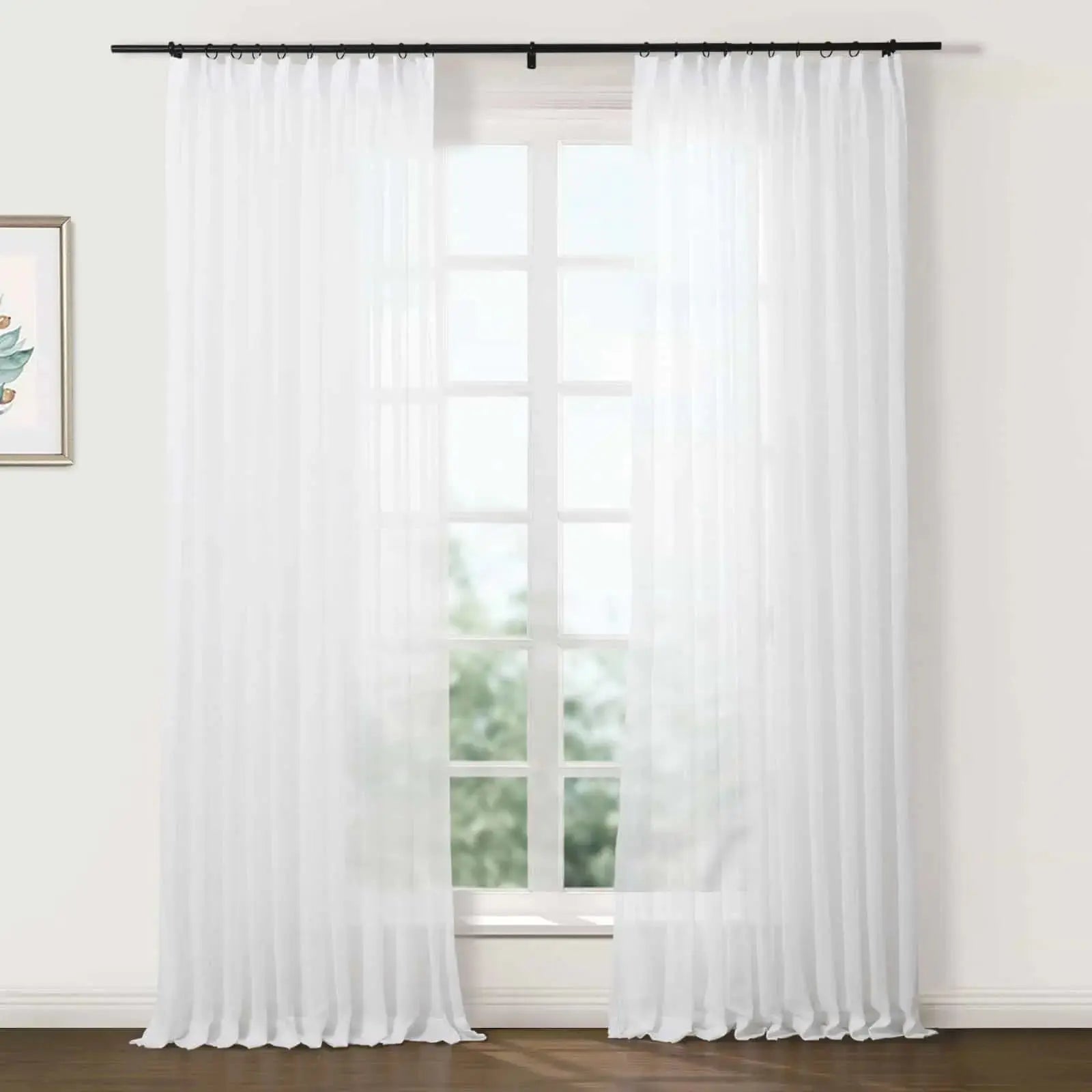 Flynn Airy Lightweight Sheer Curtain Pleated