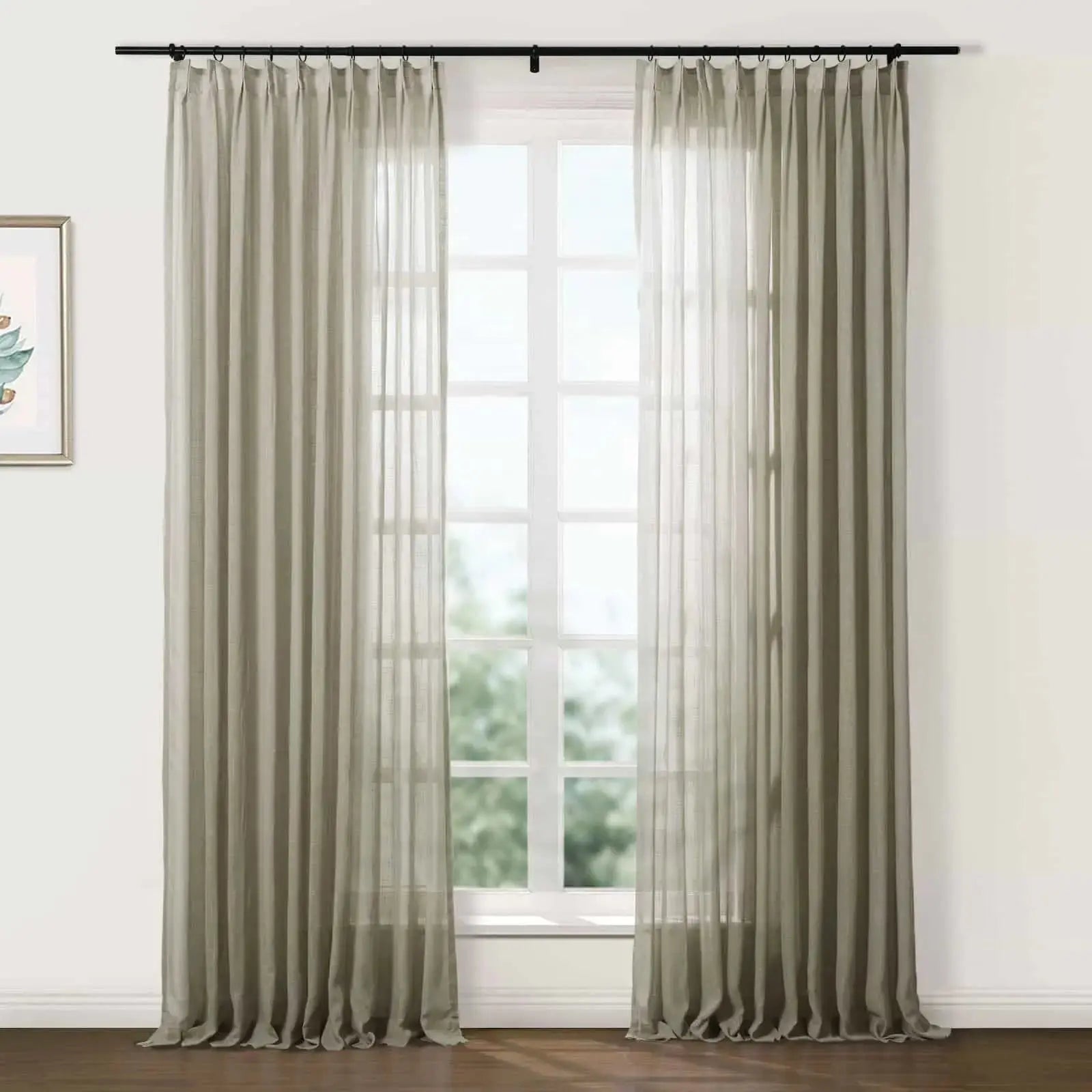 Flynn Airy Lightweight Sheer Curtain Pleated