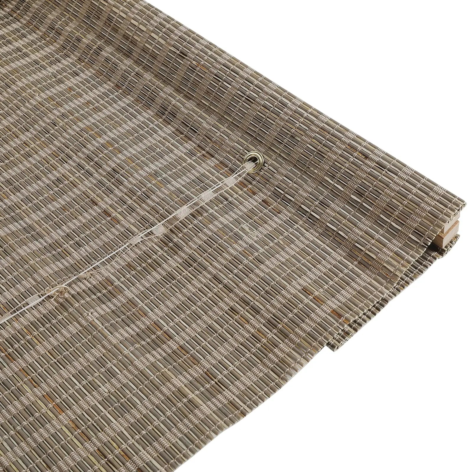 Natural Ramie Bamboo Woven Shade - Woodsmoke