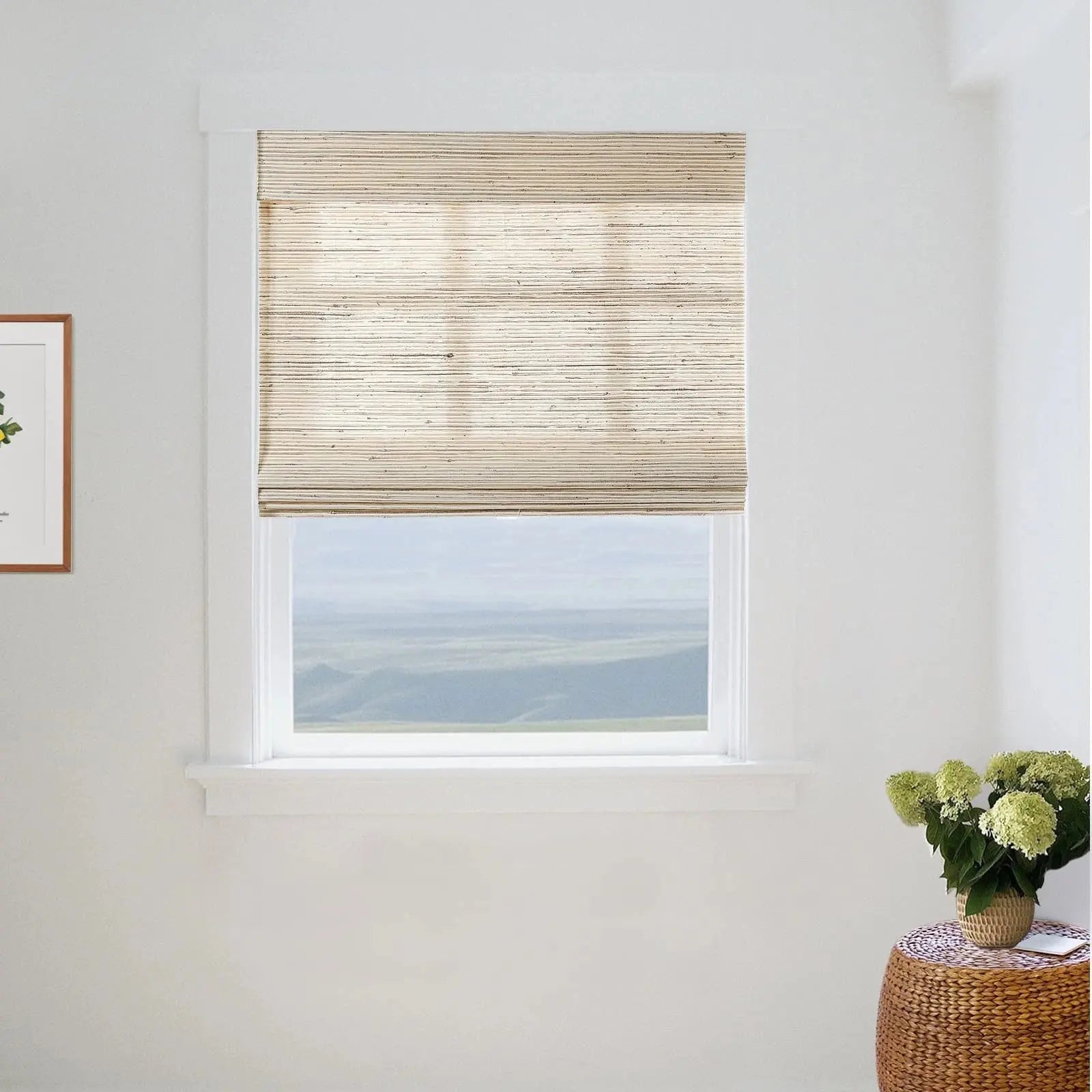 Natural Ramie Bamboo Woven Shade - Beige Brown