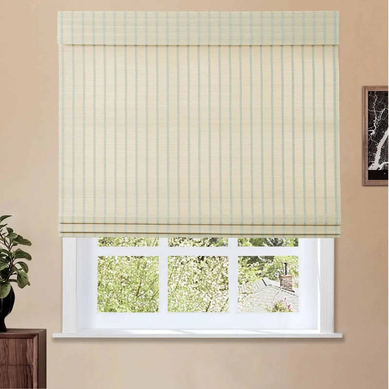 Sybil Bamboo Roman Shade Cord Lift SLIDINGCURTAIN CURTAINS