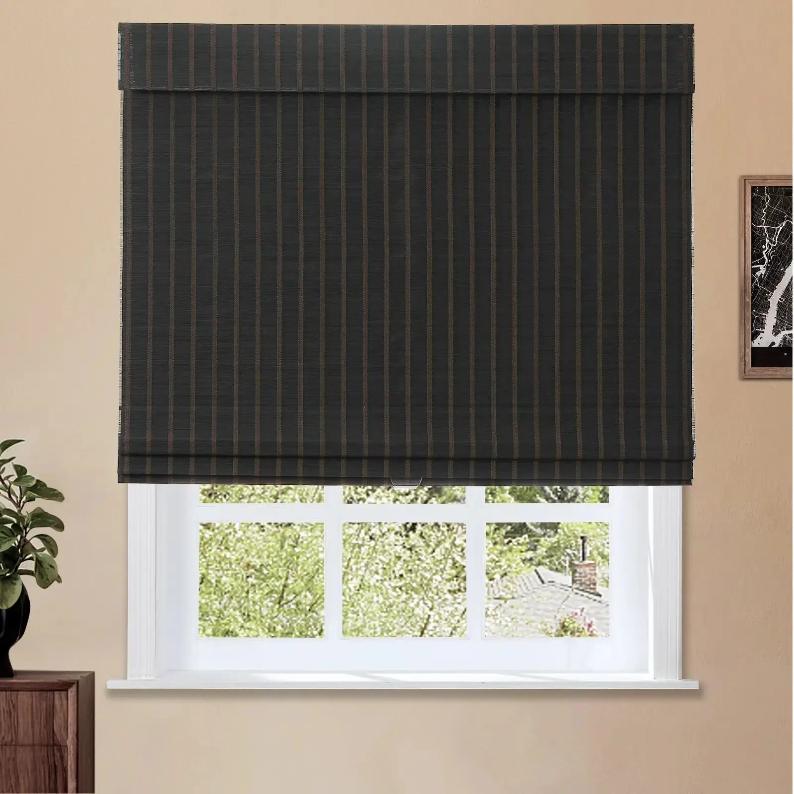 Sybil Bamboo Roman Shade Cord Lift SLIDINGCURTAIN CURTAINS