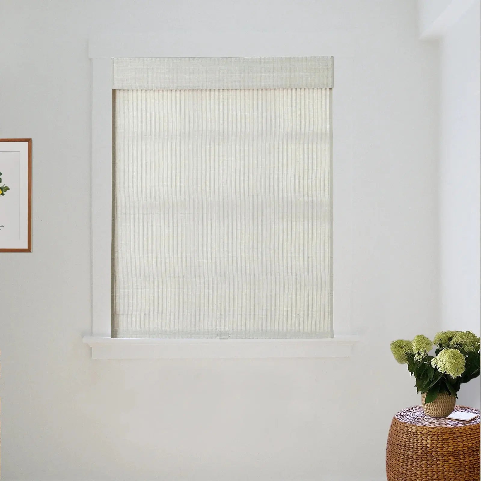 Sybil Bamboo Roman Shade - Birch White