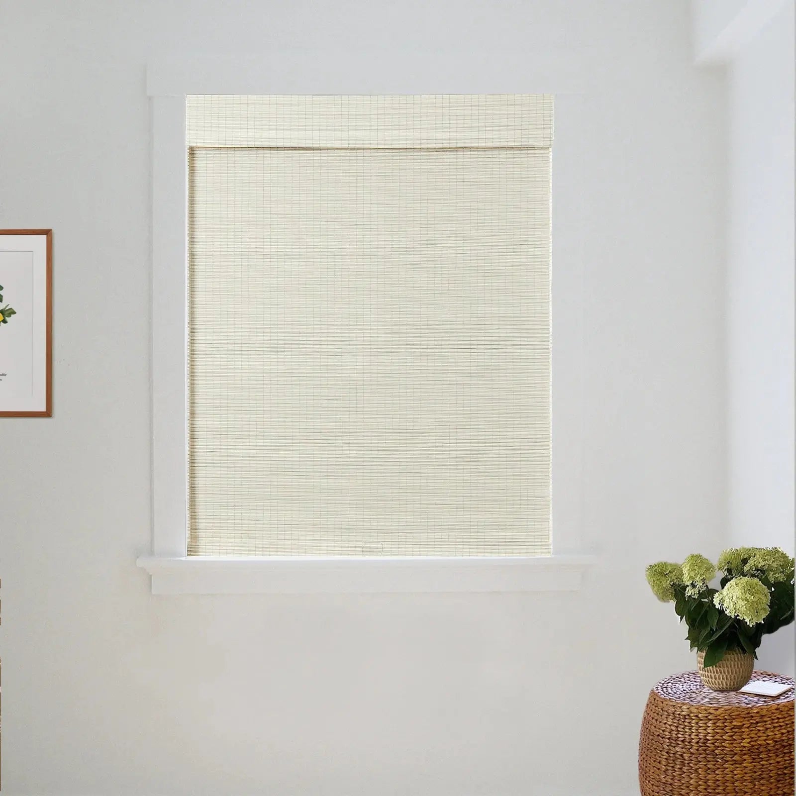 Sybil Bamboo Roman Shade - Ivory White