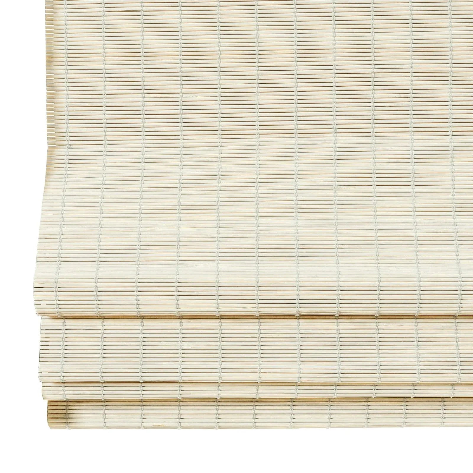 Sybil Bamboo Roman Shade - Ivory White