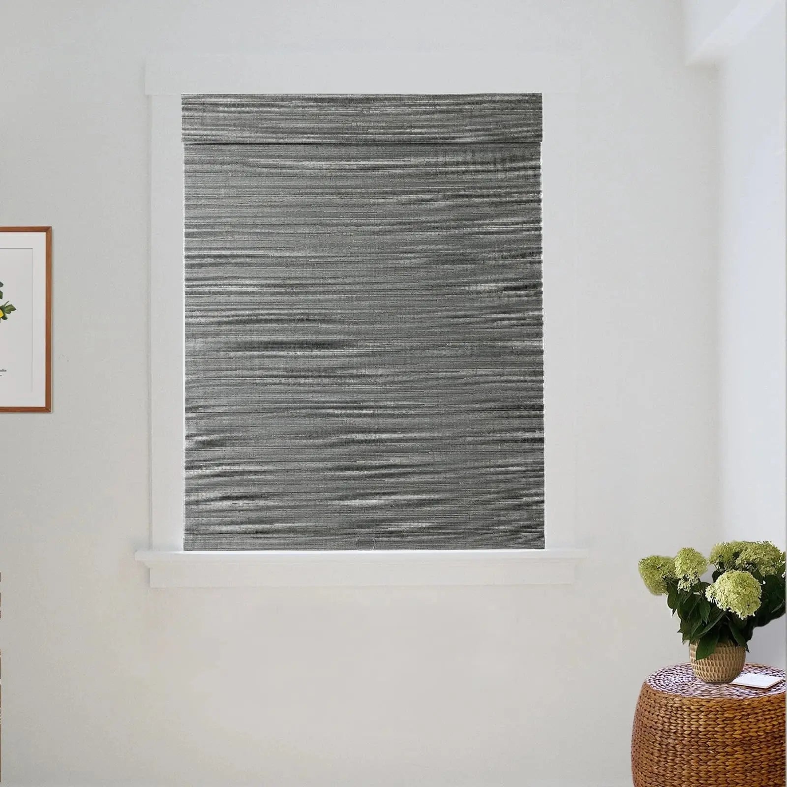 Natural Ramie Bamboo Woven Shade - Grey