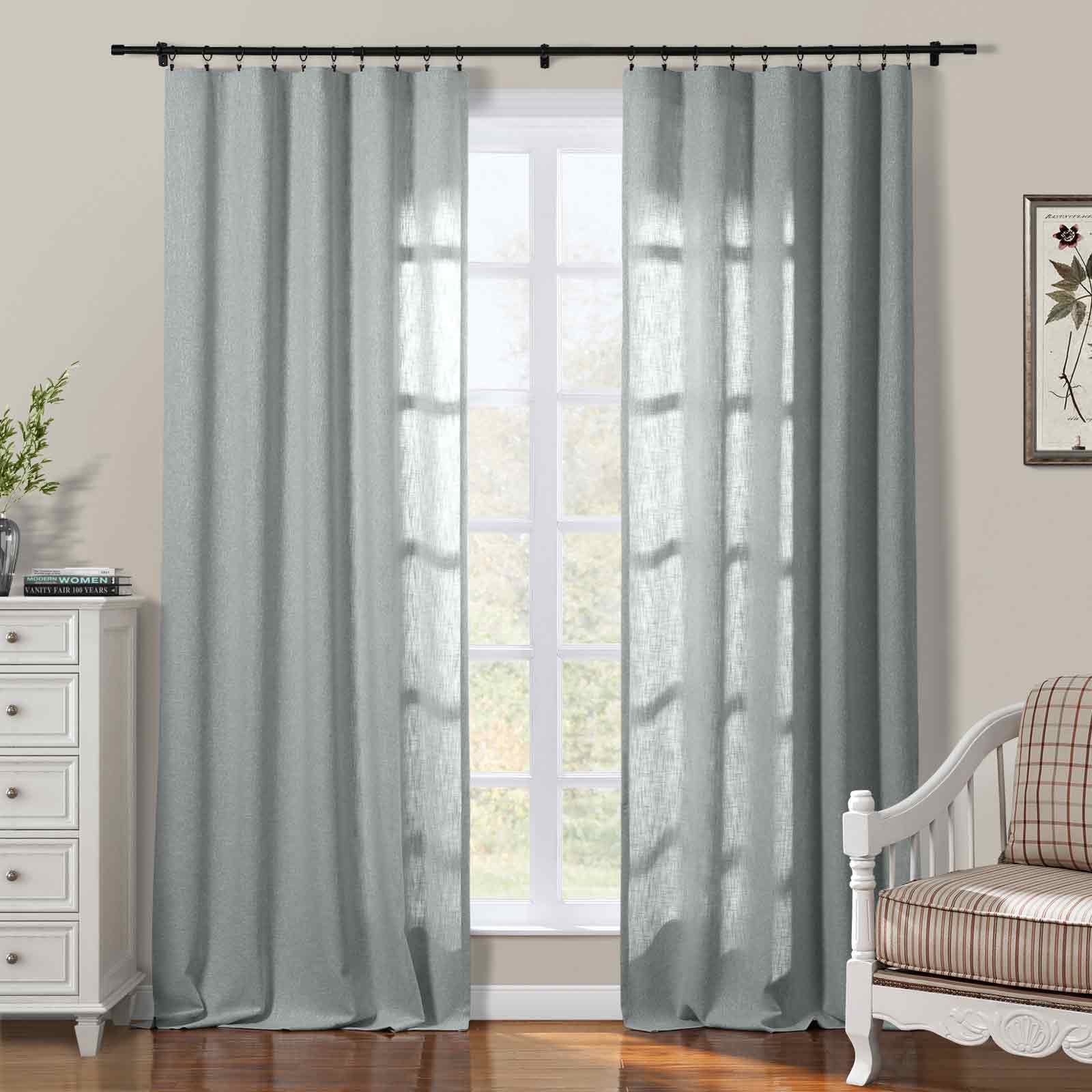 Sarai Textured Metallic Cotton Blend Curtain Soft Top