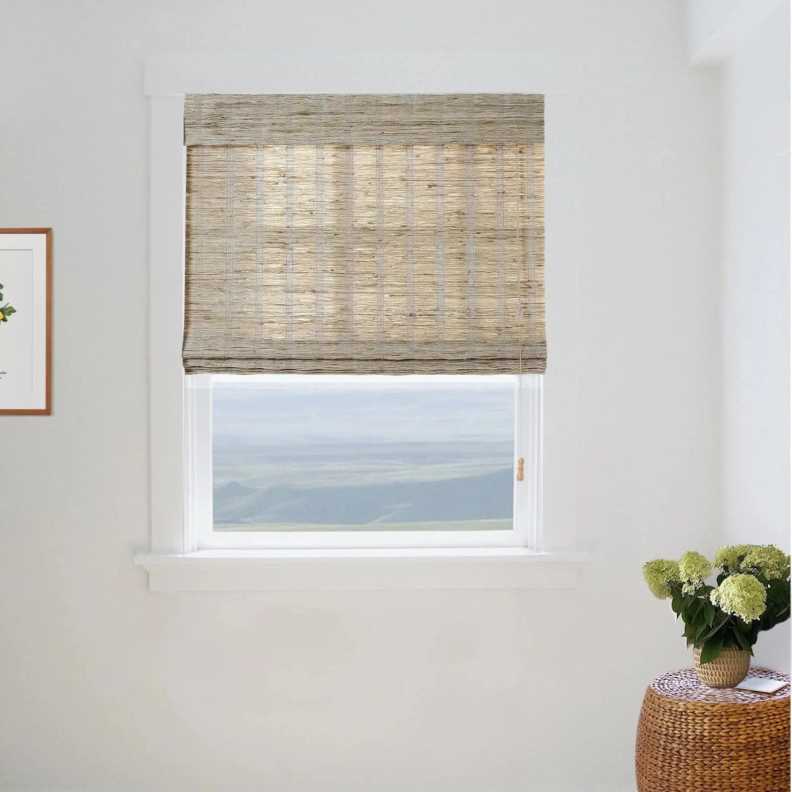 Natural Ramie Bamboo Woven Shade - Almond