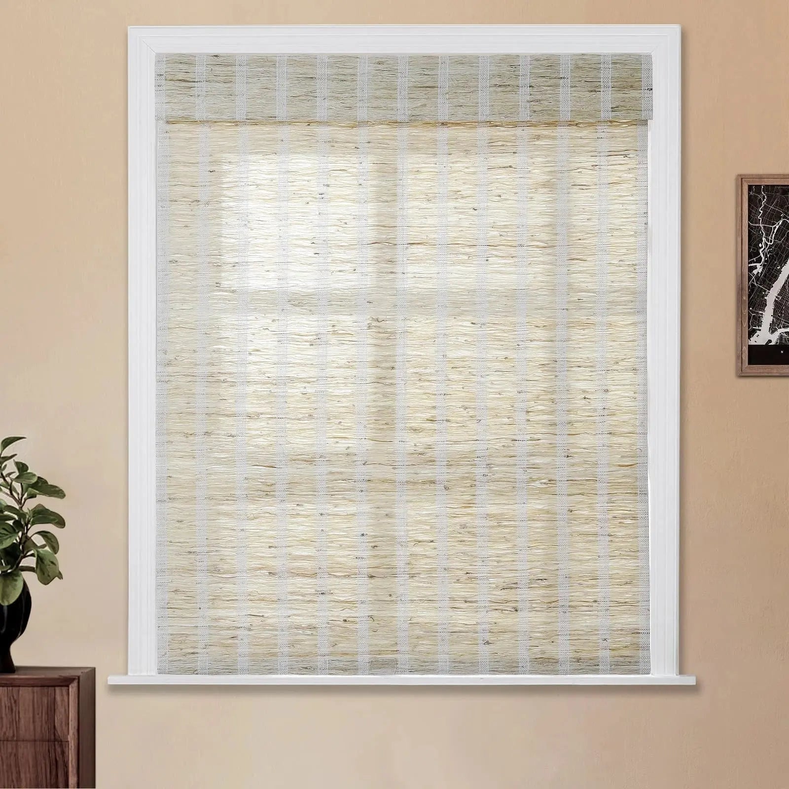 Natural Ramie Bamboo Woven Shade - Shell