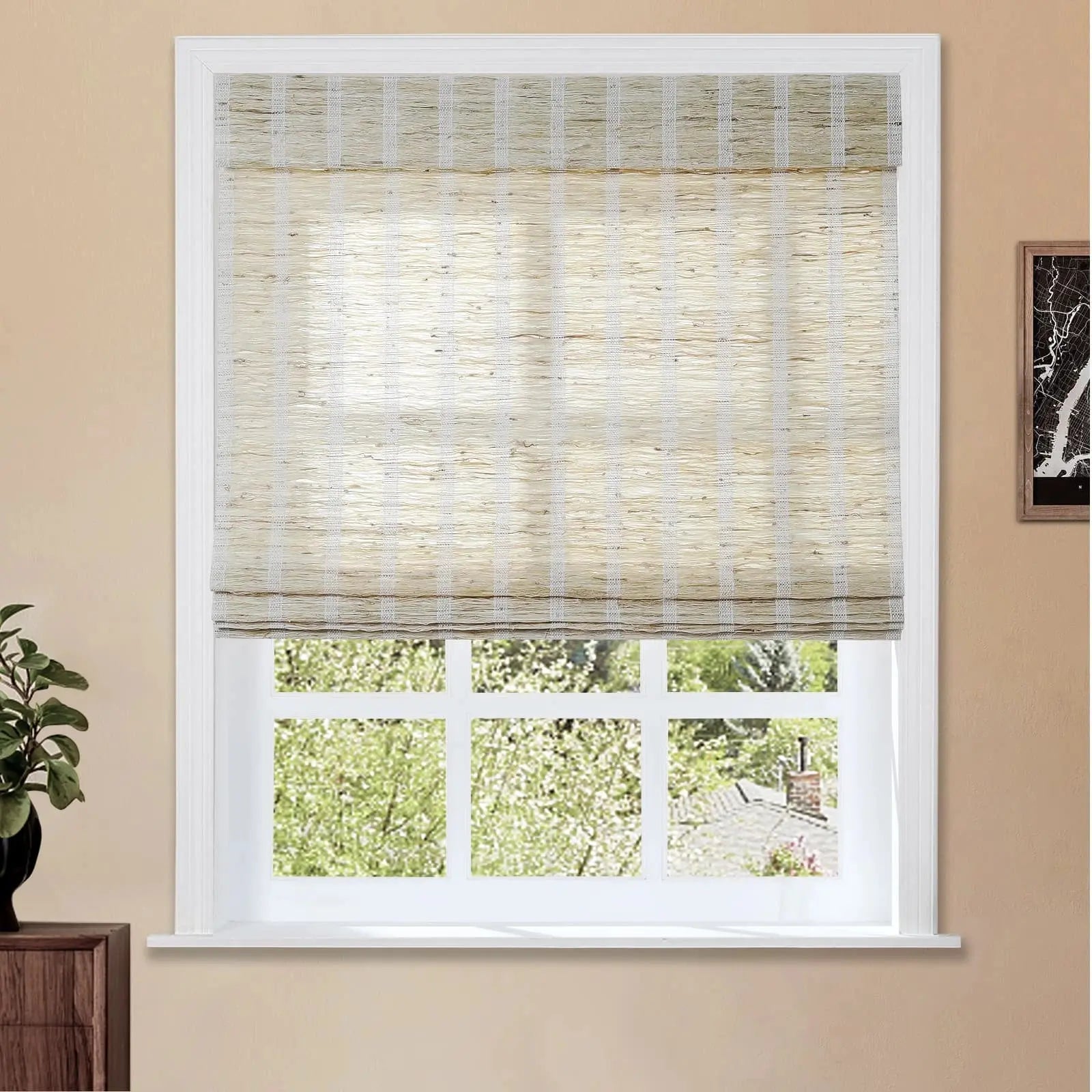 Natural Ramie Bamboo Woven Shade - Shell SLIDINGCURTAIN CURTAINS