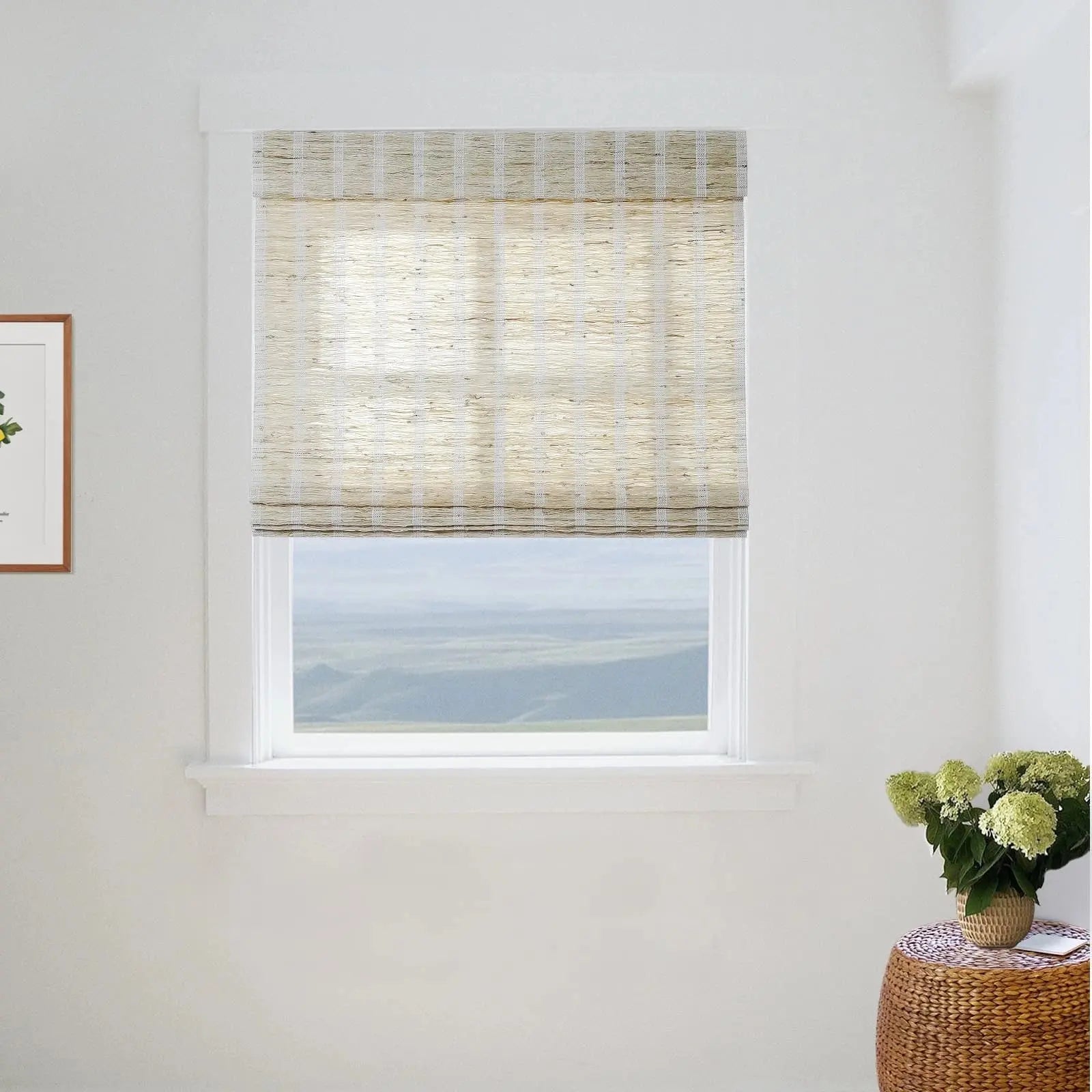 Natural Ramie Bamboo Woven Shade - Shell