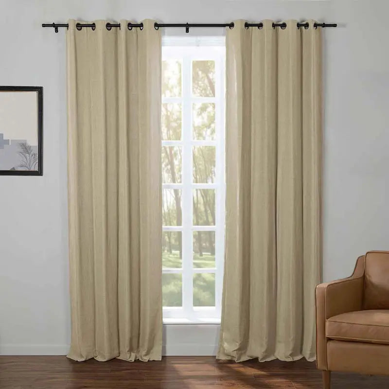 Kyla Lightweight Faux Linen Drapery Grommet SLIDINGCURTAIN