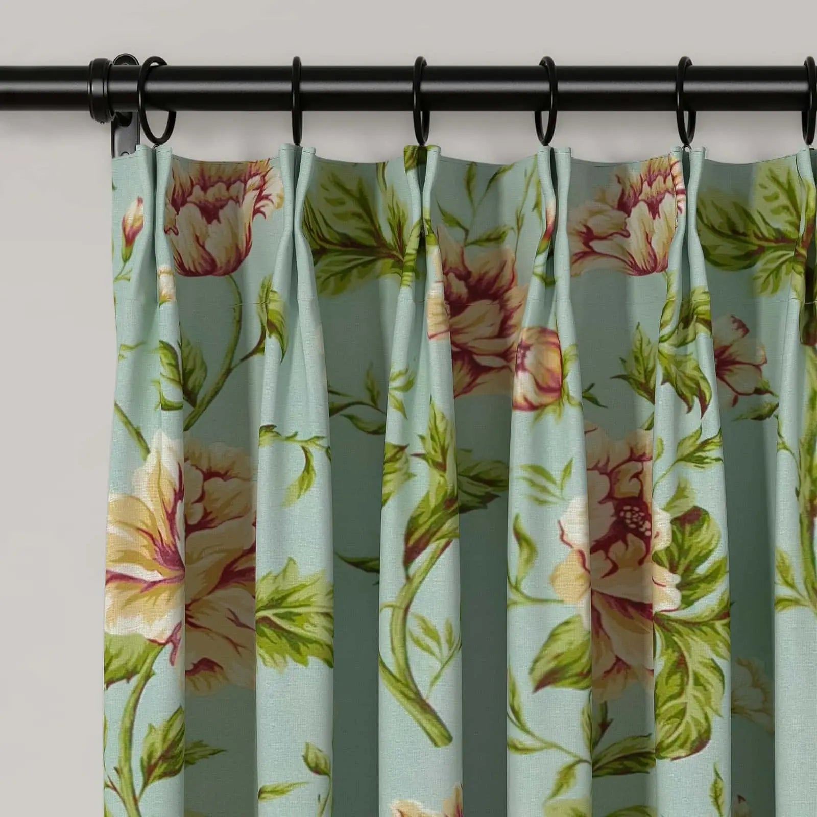 Holly Floral Pattern Boho Style Curtain Pleated SLIDINGCURTAIN